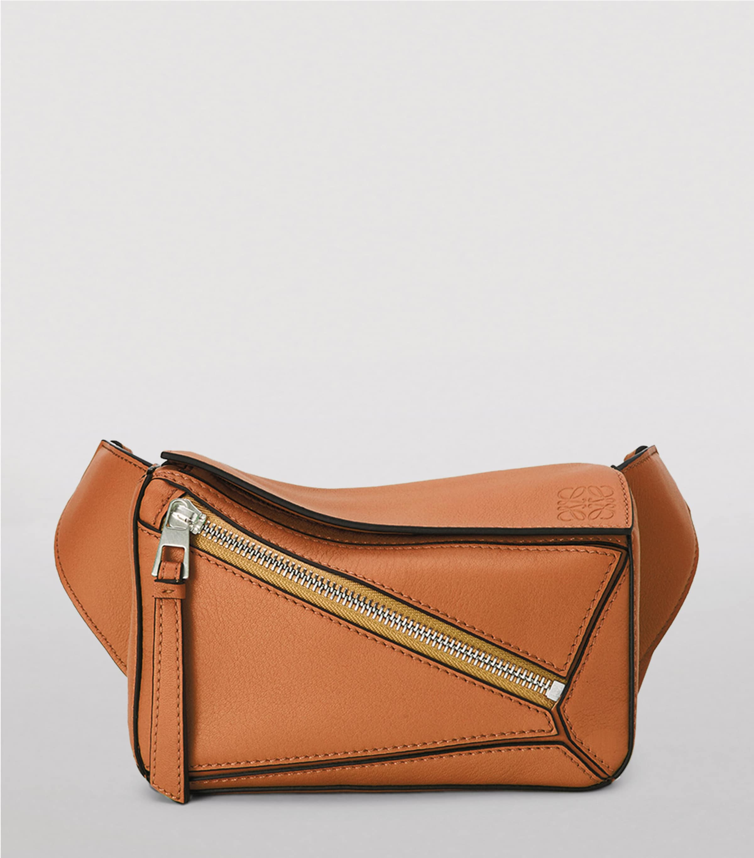 Mini Leather Puzzle Belt Bag TAN Image 2