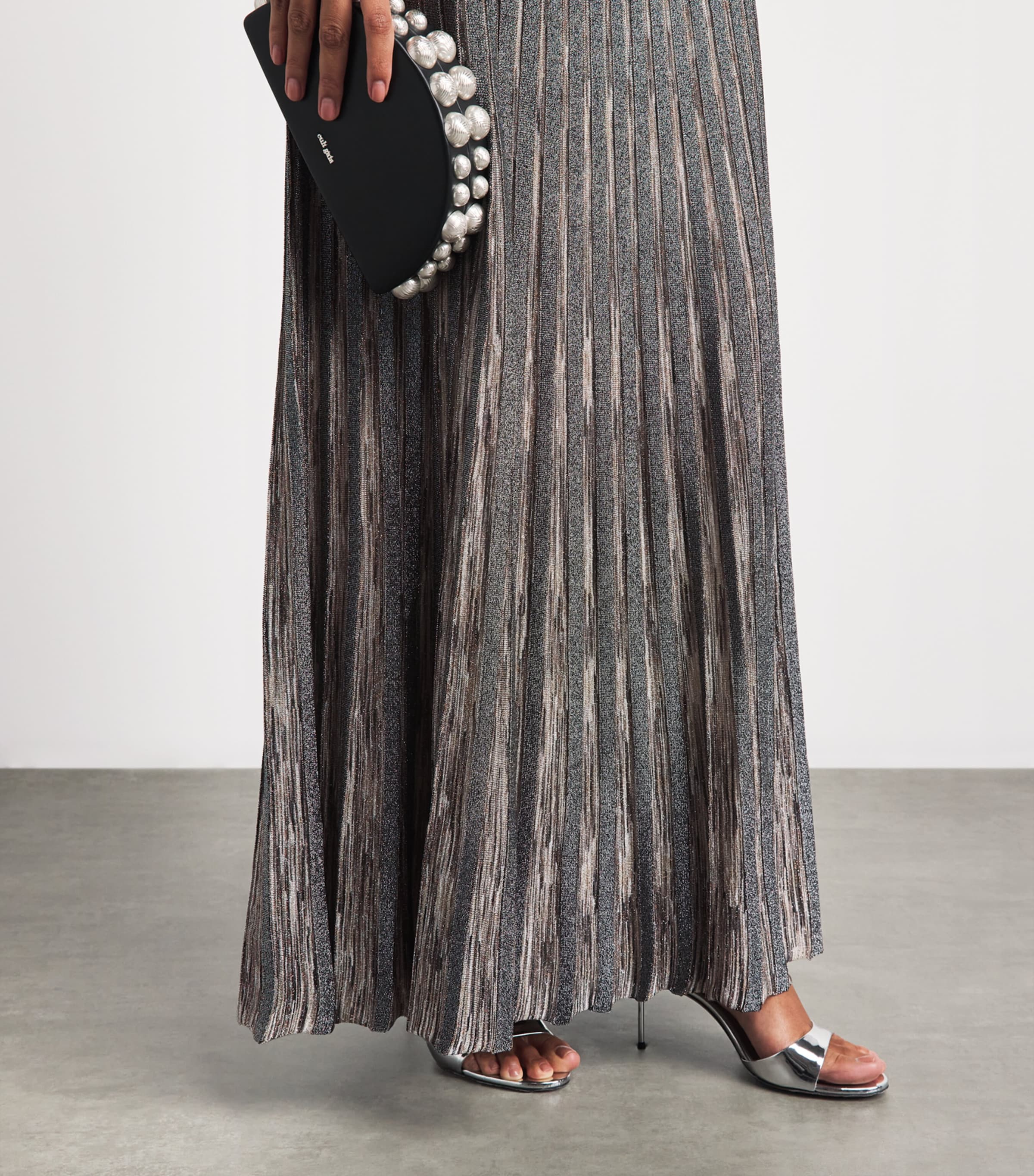 Missoni Womens Lamé Open-Back Maxi Dress Beige Tones Image 5