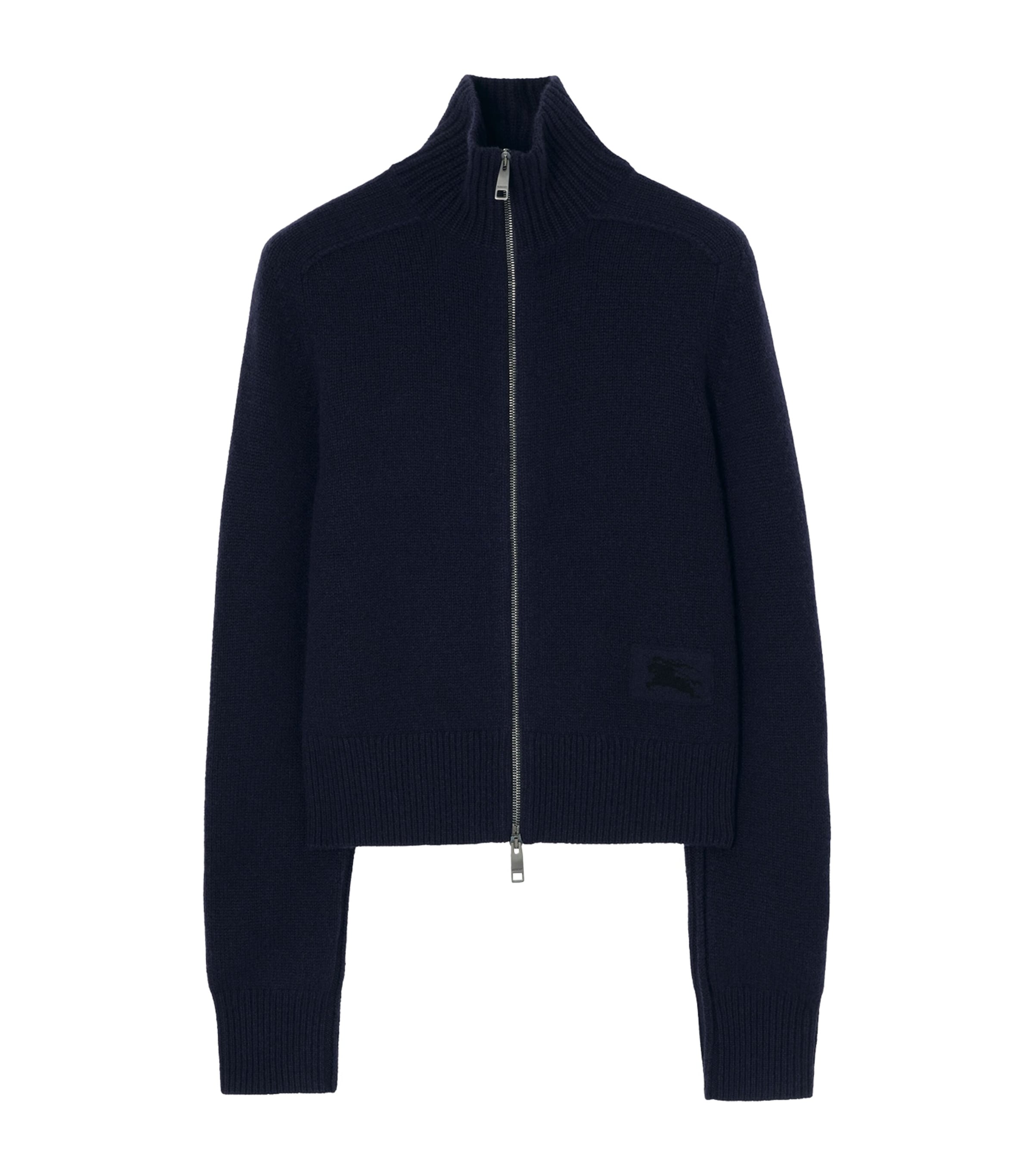 Burberry Womens Cashmere-Blend Zip-Up Jacket Silhouette Blue Image 1