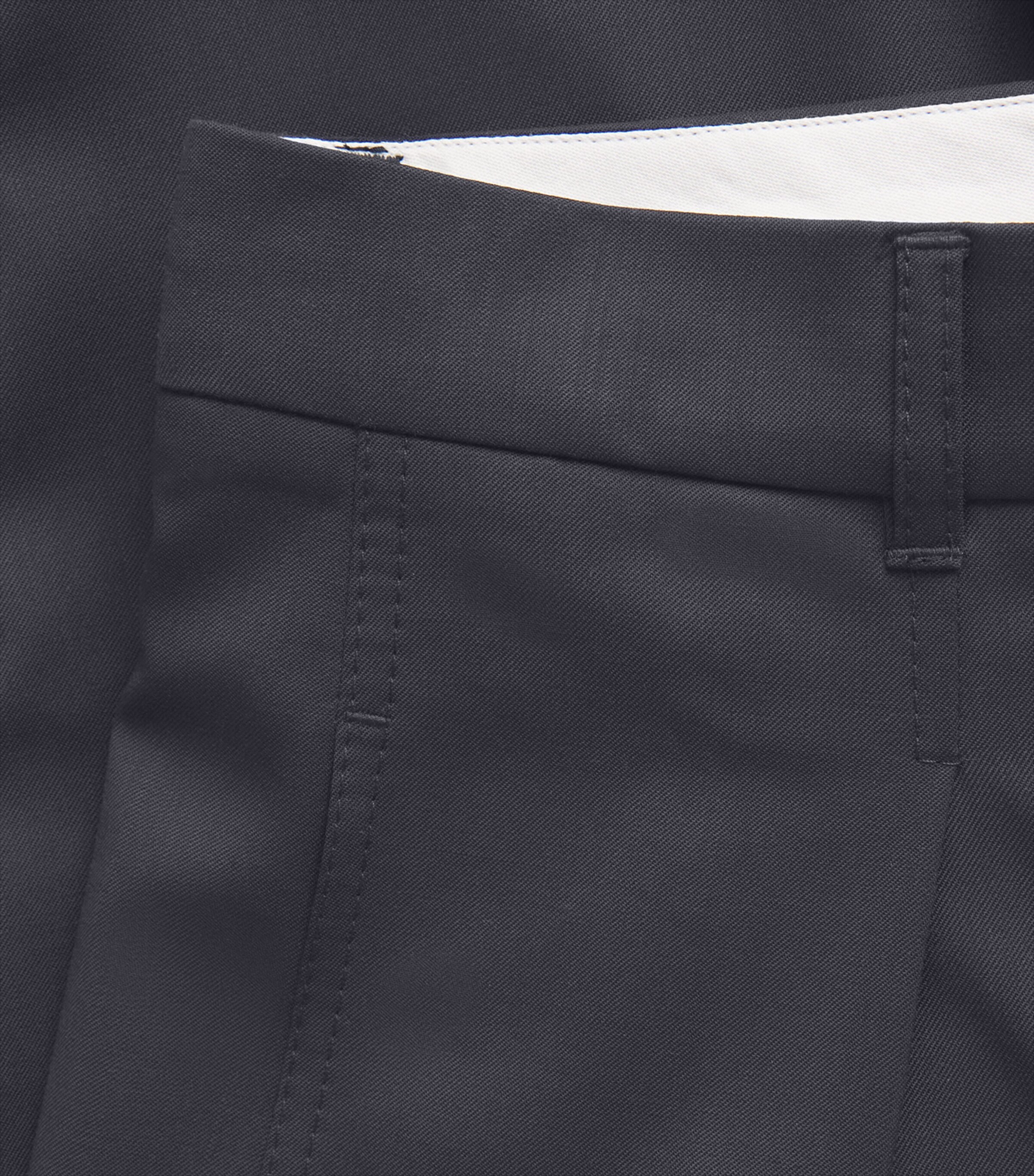 ME+EM Womens Wool Pleated Tapered Trousers Navy Image 6