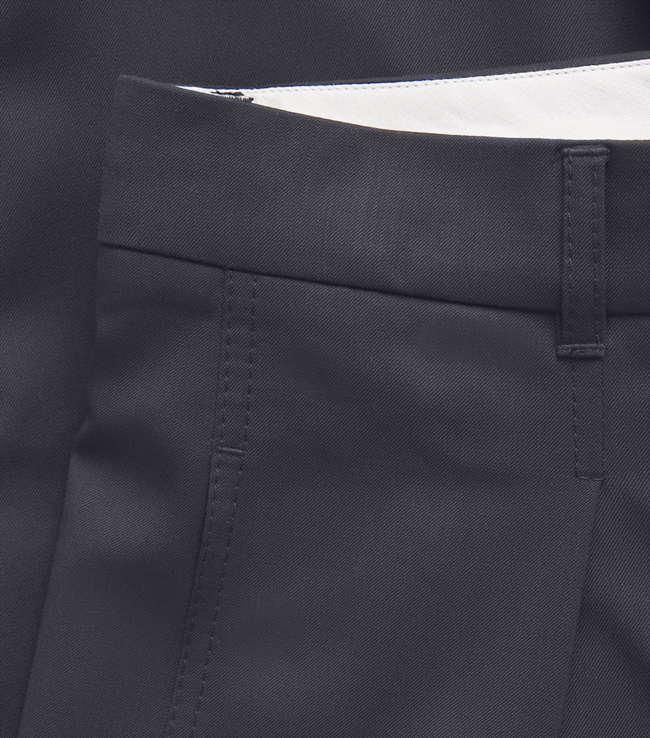 ME+EM Womens Wool Pleated Tapered Trousers Navy Image 6