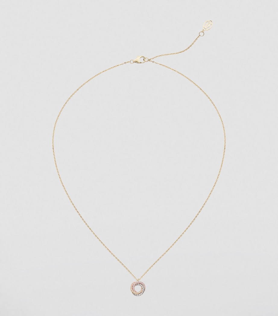 Mixed Gold and Diamond Trinity Necklace MIXED GOLD Image 3