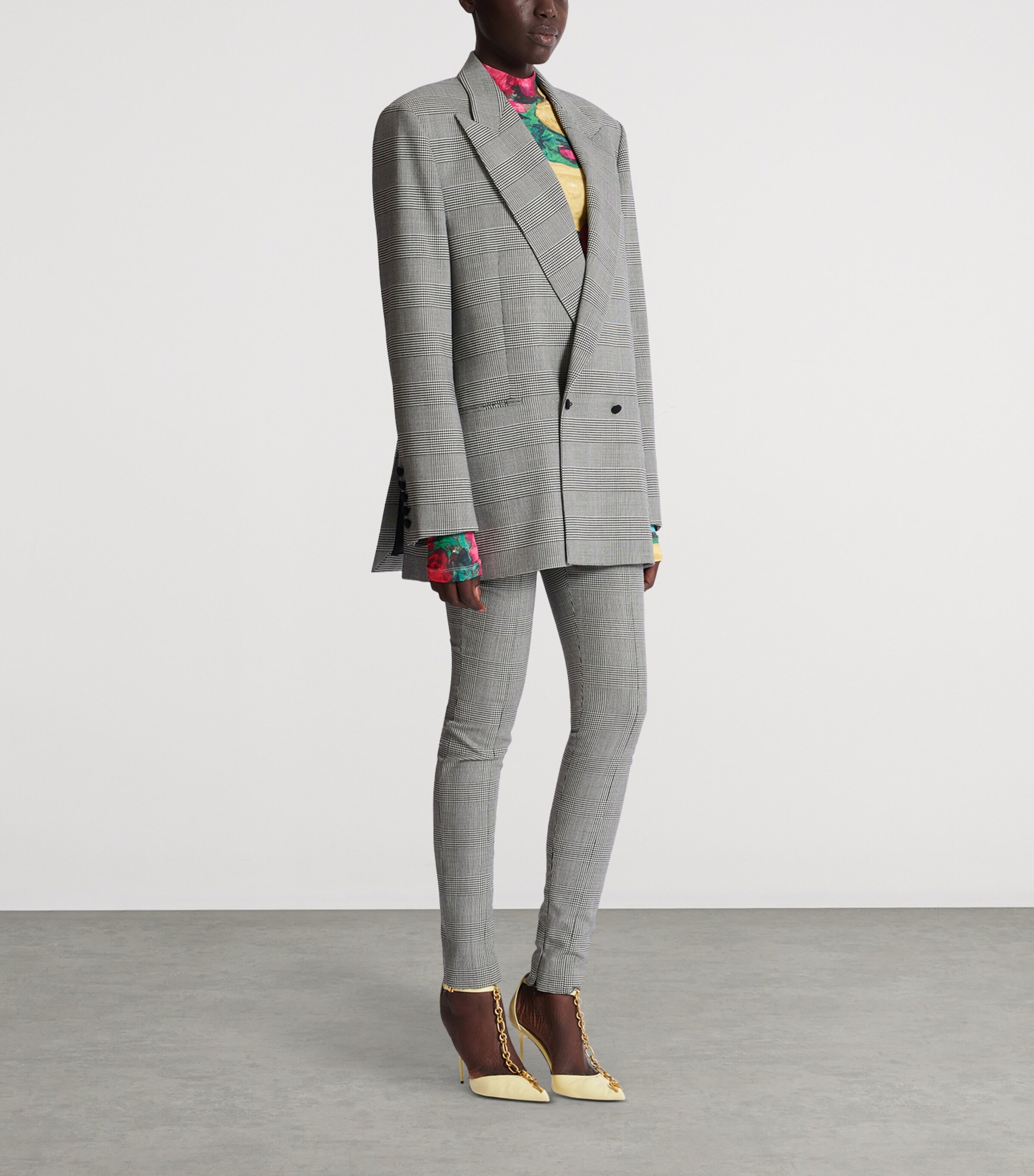 Wool-Blend Prince of Wales Blazer EAB NOIR/BLANC Image 2