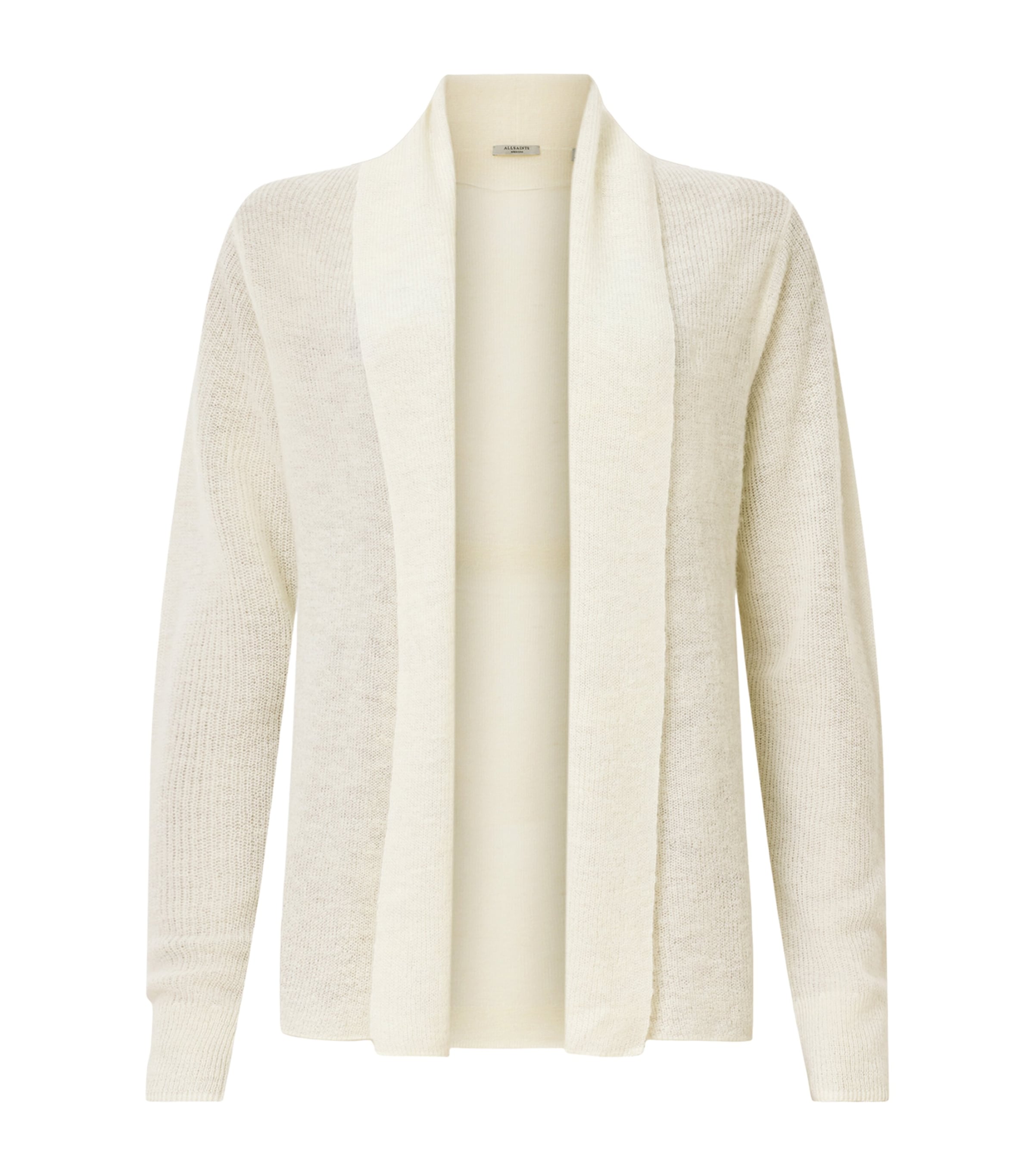 Allsaints Womens Jade Semi-sheer Wool-blend Cardigan Chalk White In White