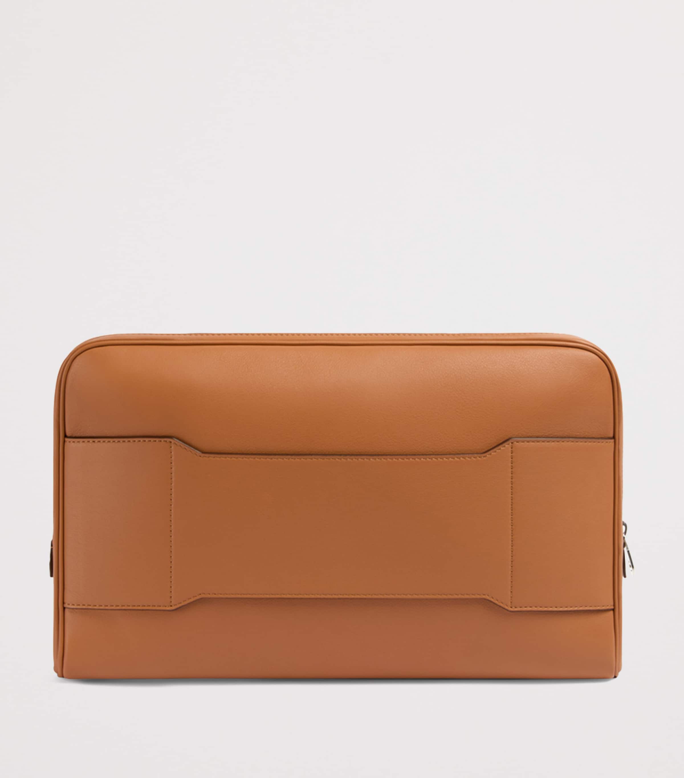 Leather Trolley-Sleeve Laptop Case WALNUT Image 3