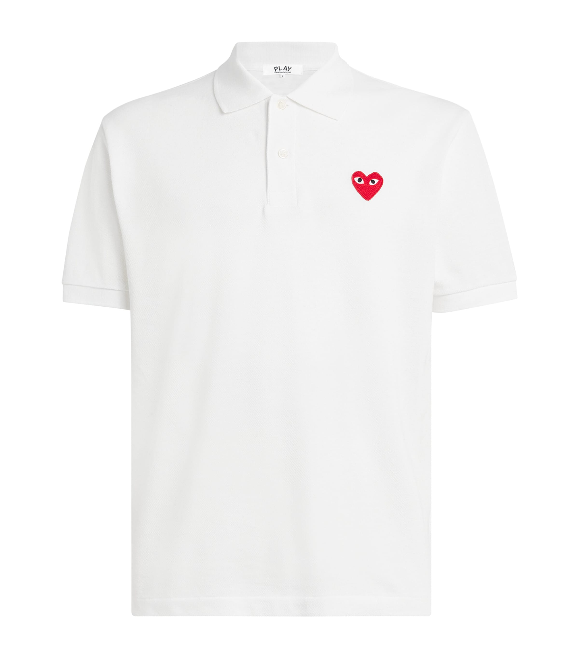 Comme Des Garçons Play Comme Des Garcons Play Little Red Heart Polo In White