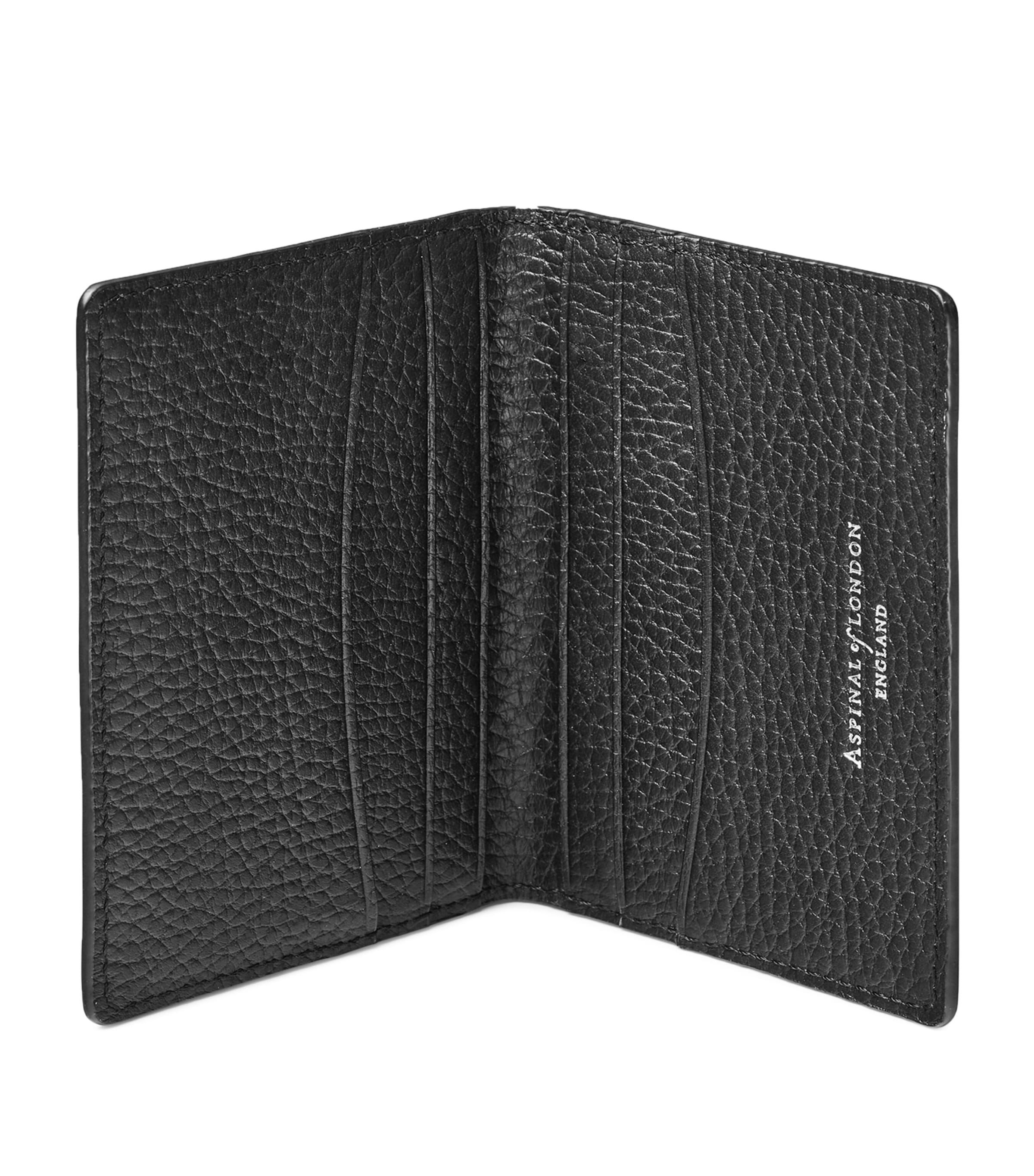 Leather Folded Card Holder BLACK Image 3