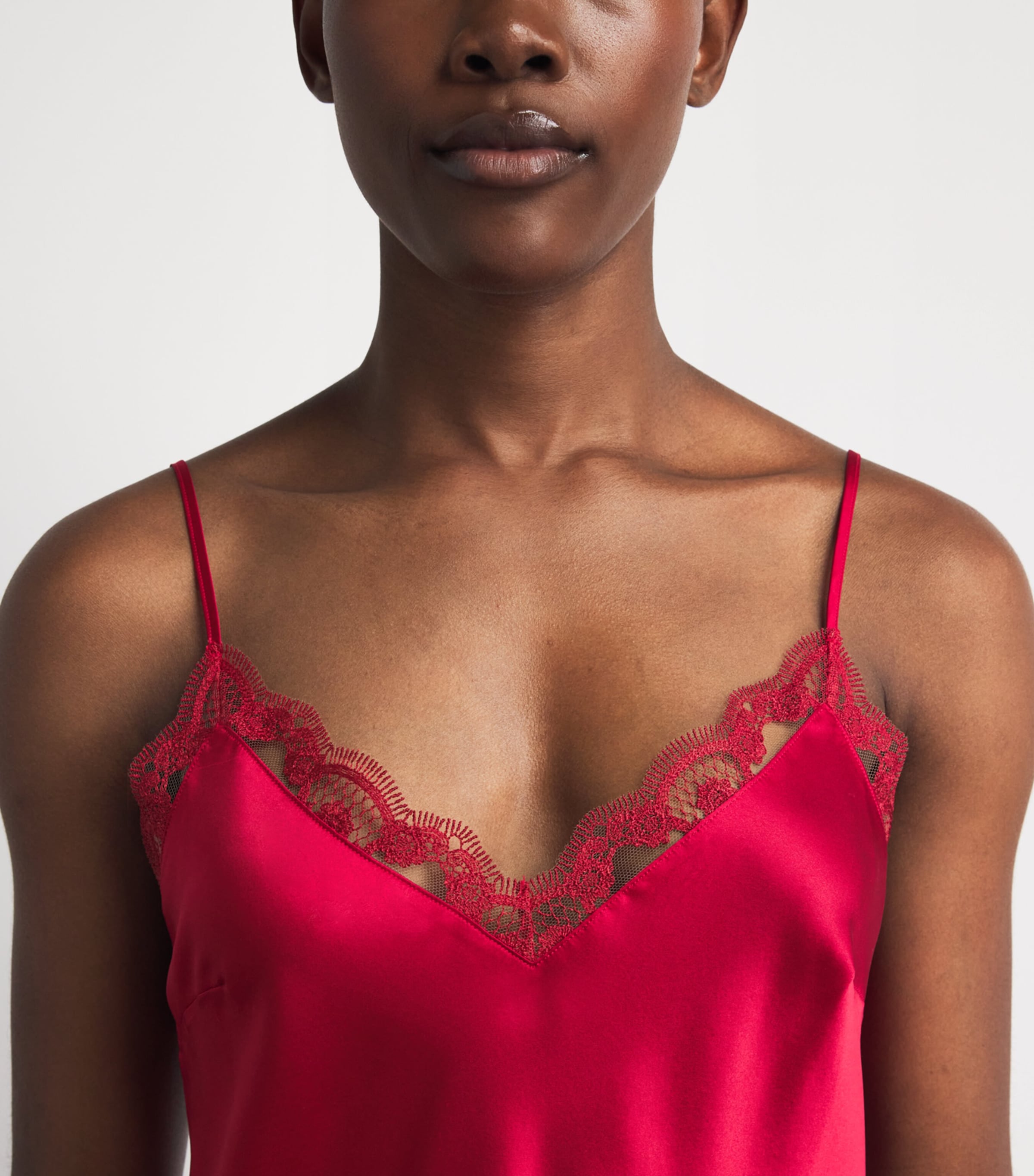 Simone Perele Womens Silk-Blend Love Me Cami Top Opera Red Image 3