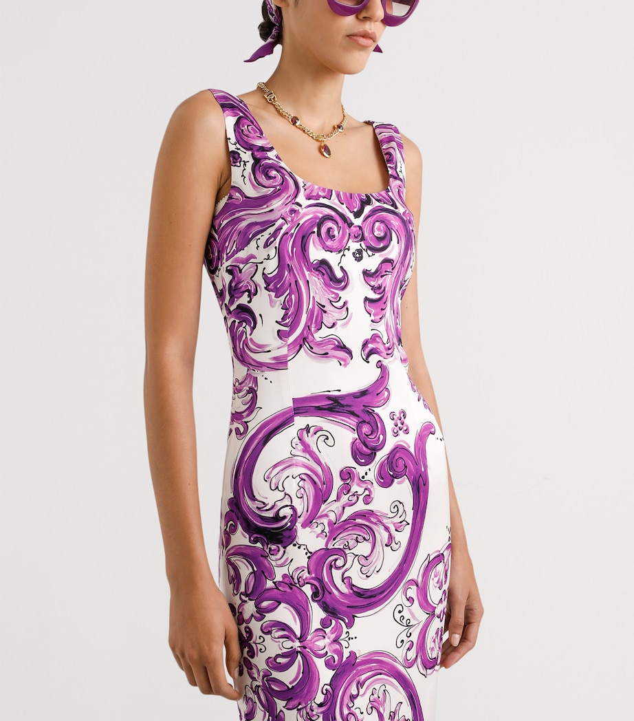 Majolica Print Midi Dress HP5DQ-MIX MAIOLICA L Image 4