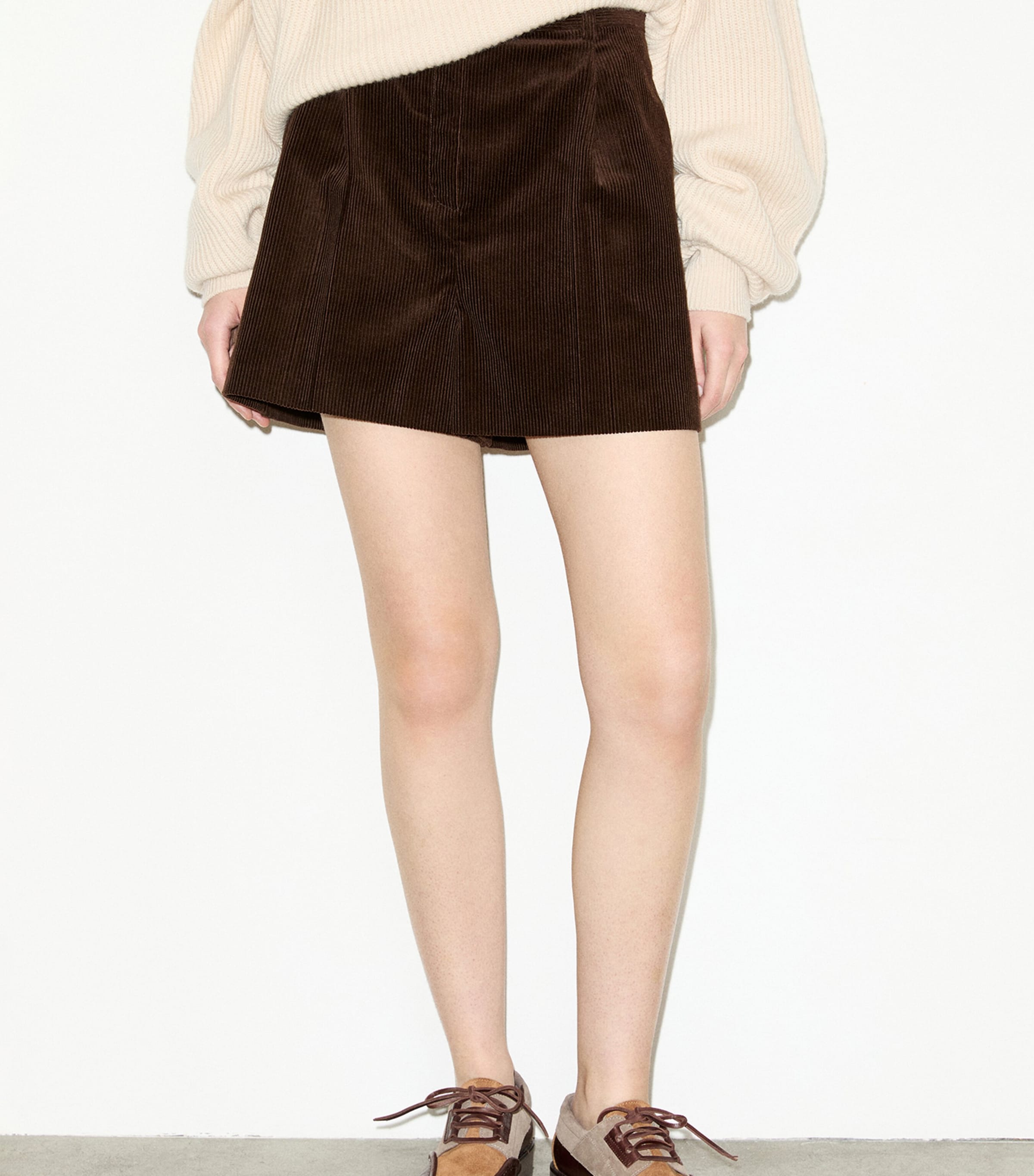 MAX&Co. Womens Corduroy Shorts Dark Brown Image 2