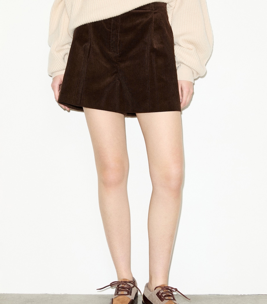 MAX&Co. Womens Corduroy Shorts Dark Brown Image 2