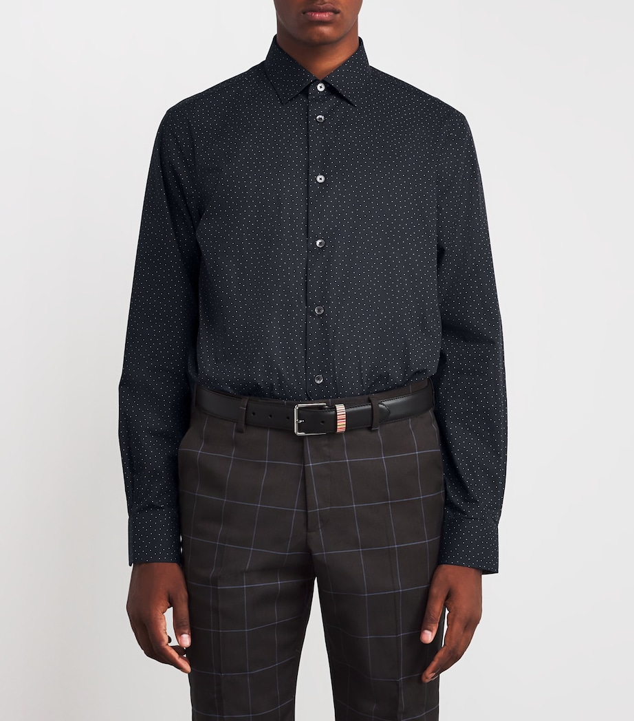 Polka Dot Tailored-Fit Shirt 47_NAVY Image 3