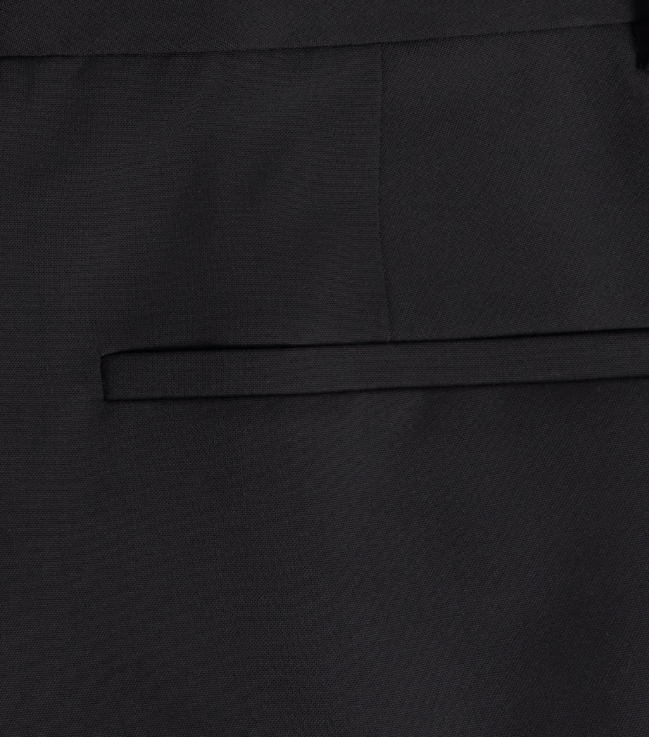 Stretch-Wool Flared Trousers 001 BLACK Image 6