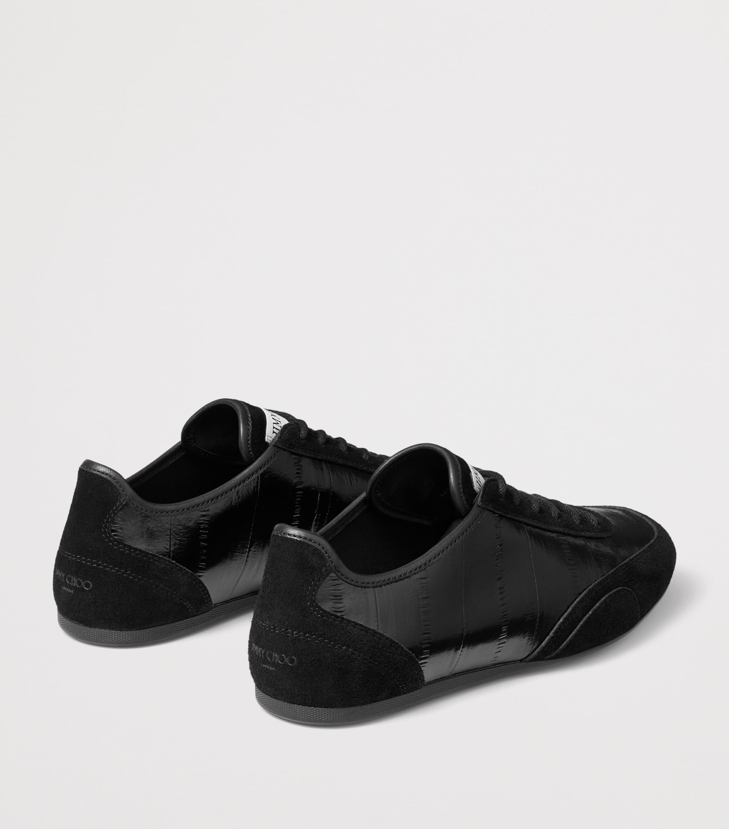 Jimmy Choo Sunny F Leather-Suede Sneakers V Black Image 3