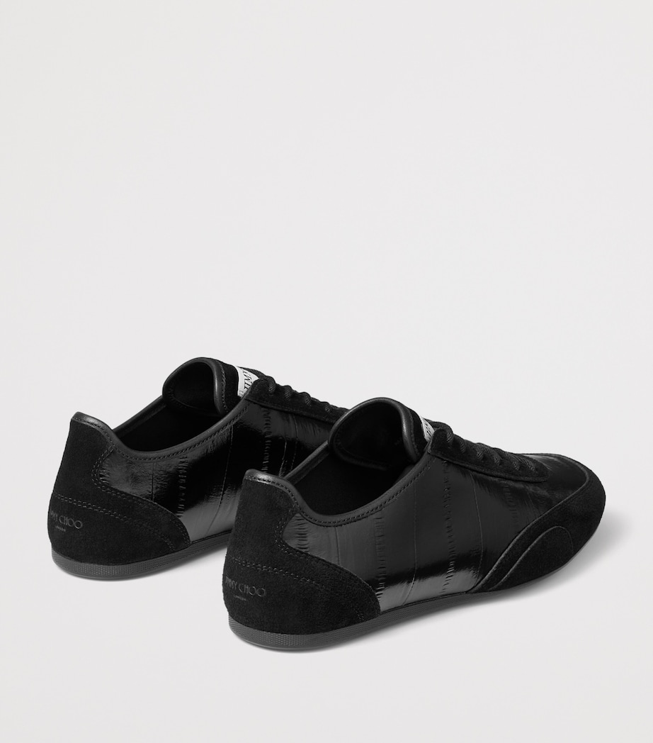 Jimmy Choo Sunny F Leather-Suede Sneakers V Black Image 3