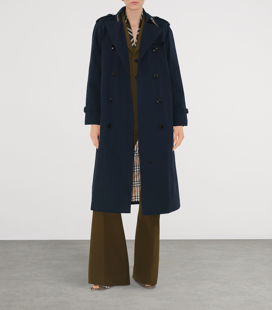 Gabardine Long Waterloo Heritage Trench Coat COAL BLUE Image 2