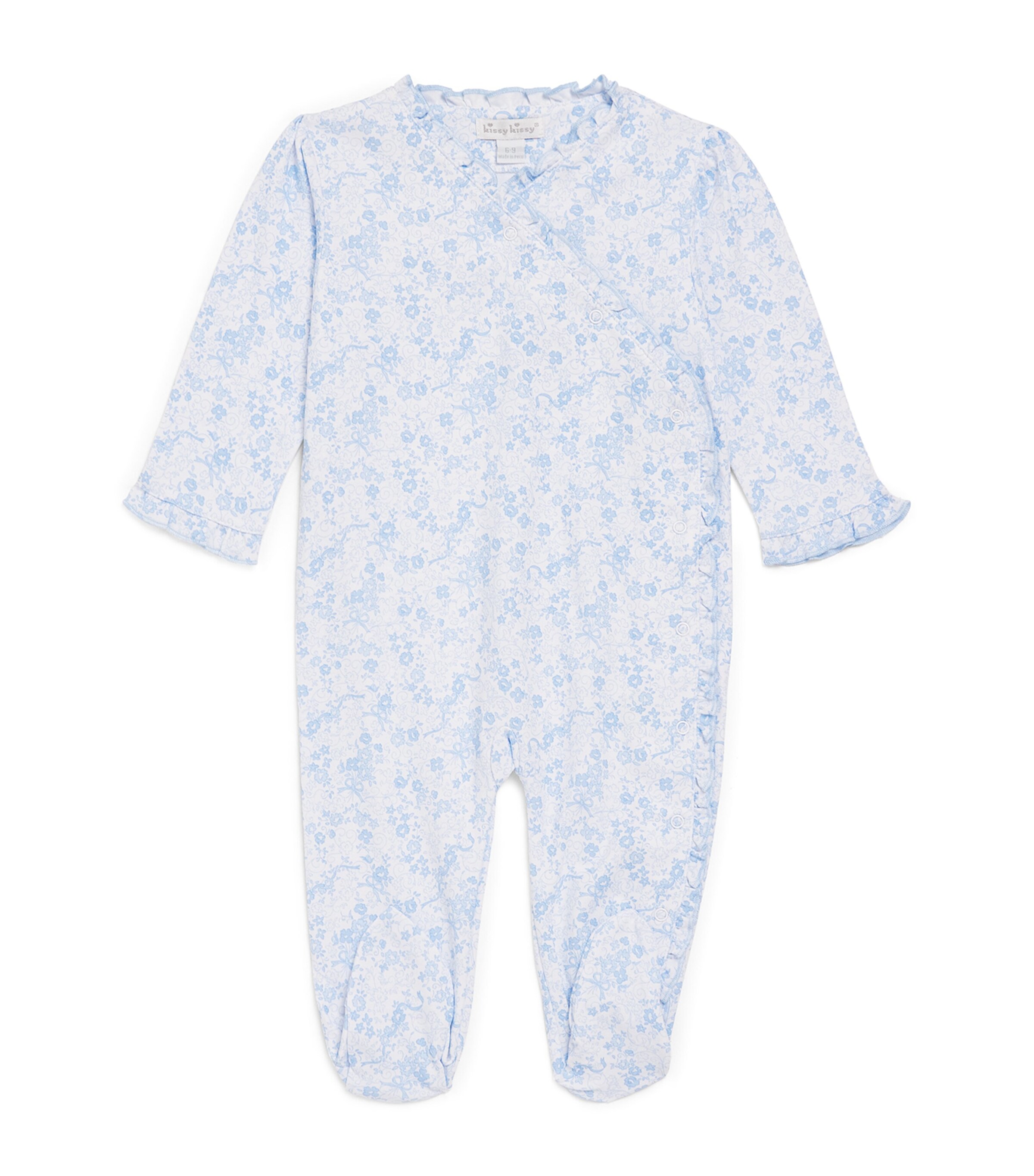 Kissy Kissy Pima Cotton Old English Roses All-In-One (Newborn-12 Months) Blue Image 1