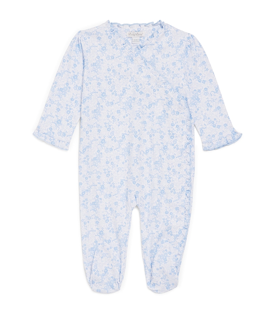 Pima Cotton Old English Roses All-In-One (Newborn-12 Months) K480LIGHT BLUE Image 1