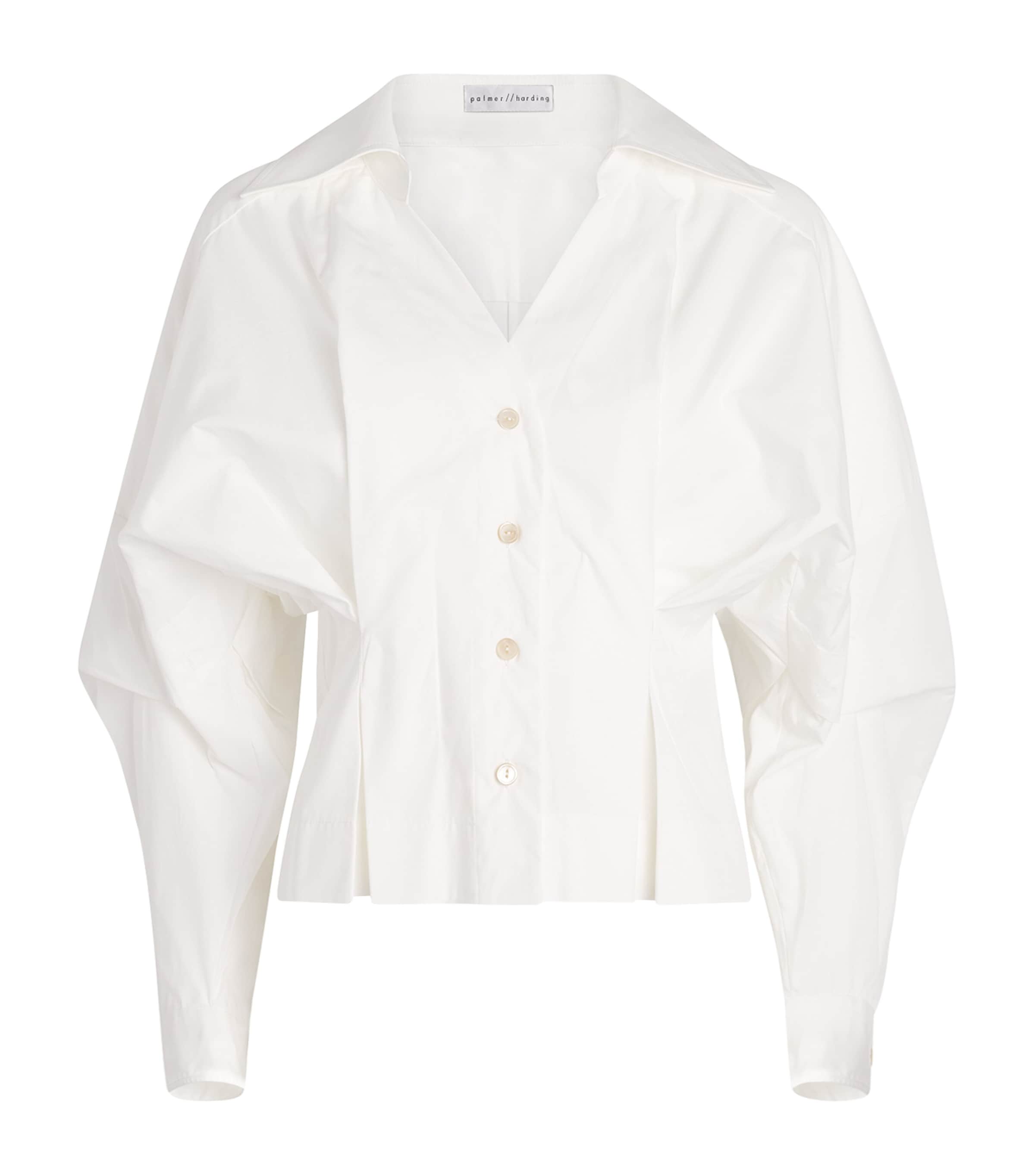 Palmer//Harding Womens Cotton Honesty Opens Shirt Wht Whte Cttn Poplin Image 1