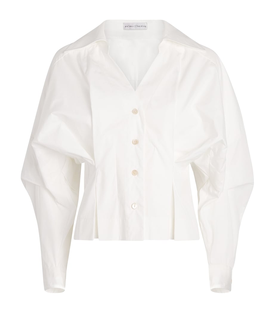 Palmer//Harding Womens Cotton Honesty Opens Shirt Wht Whte Cttn Poplin Image 1