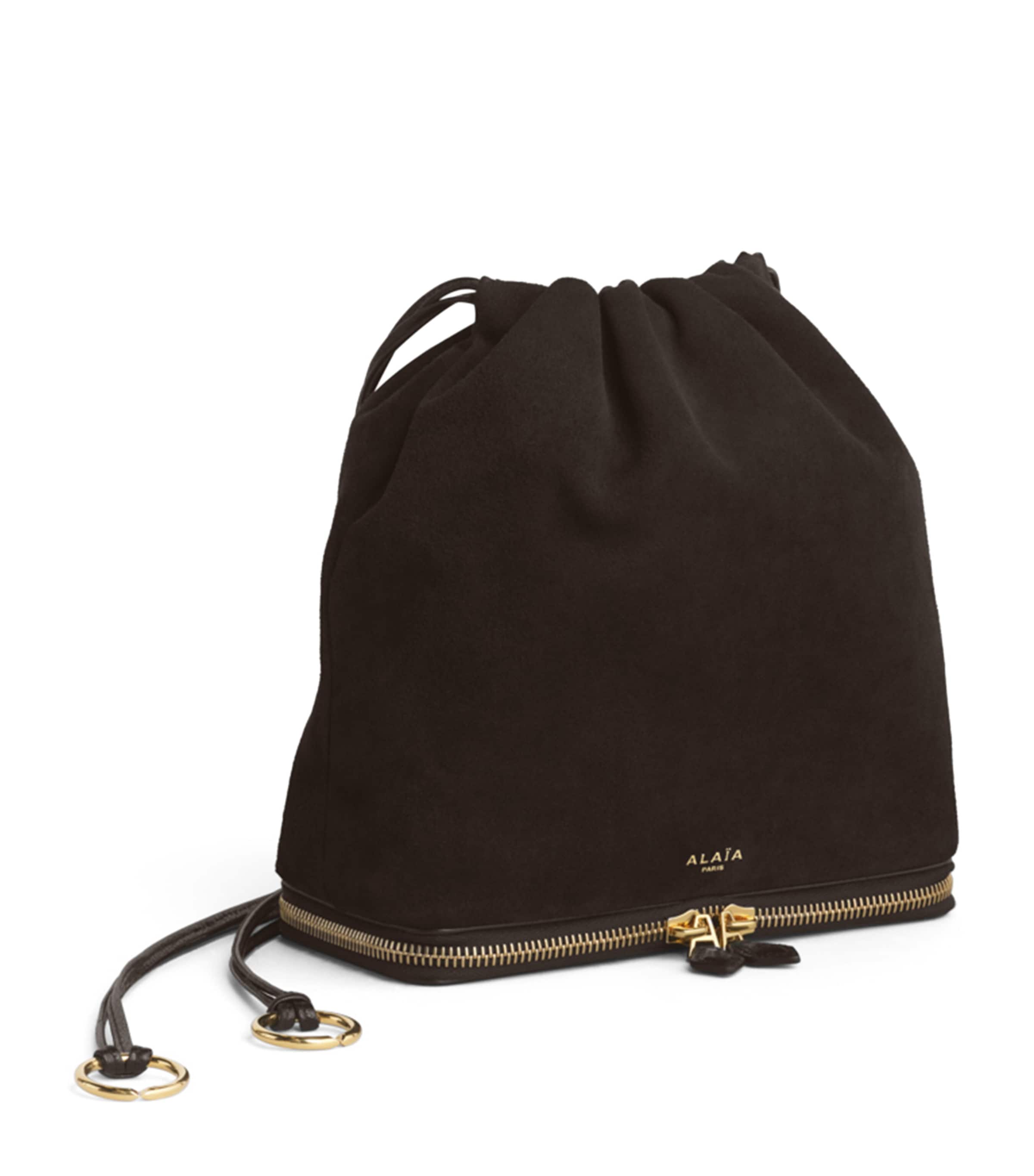 Alaïa Suede Le Ponchon Cross-Body Bag Dark Brown Image 2