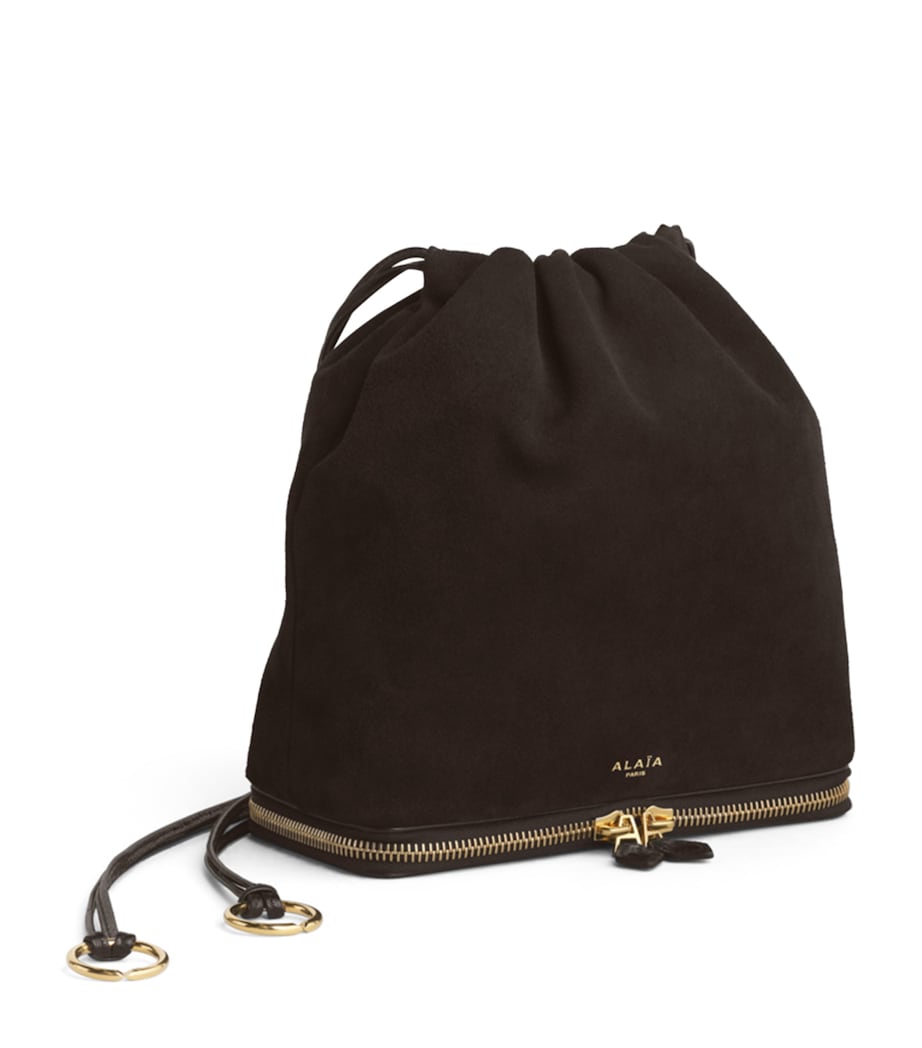 Alaïa Suede Le Ponchon Cross-Body Bag Dark Brown Image 2