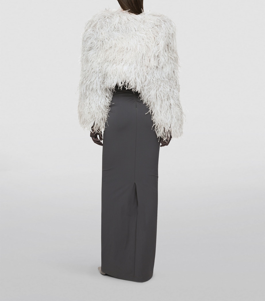 KIM DOLCE&GABBANA Ostrich Feather Bolero Jacket S9001-COMBINED COLOU Image 4