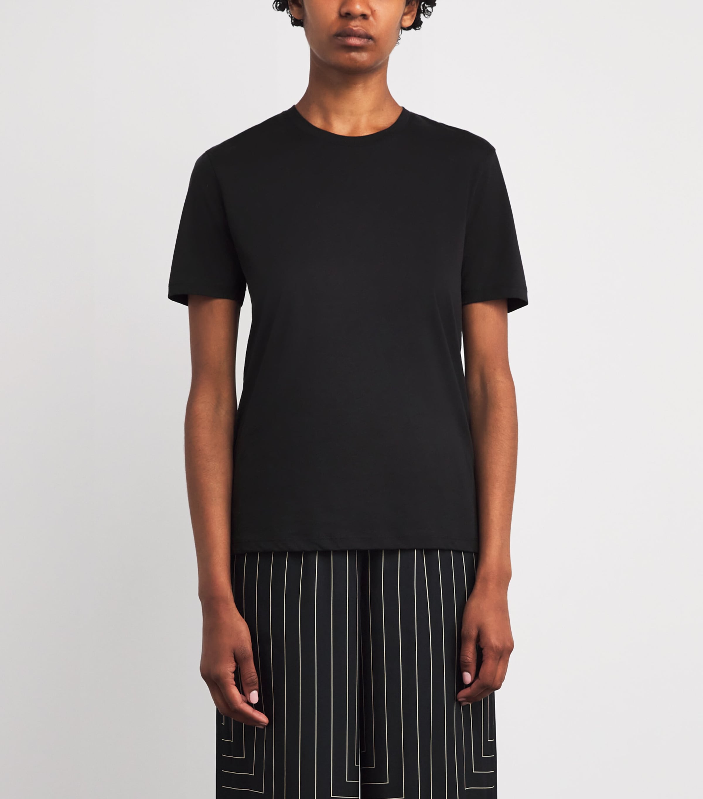 Cotton-Silk T-Shirt BLACK Image 3