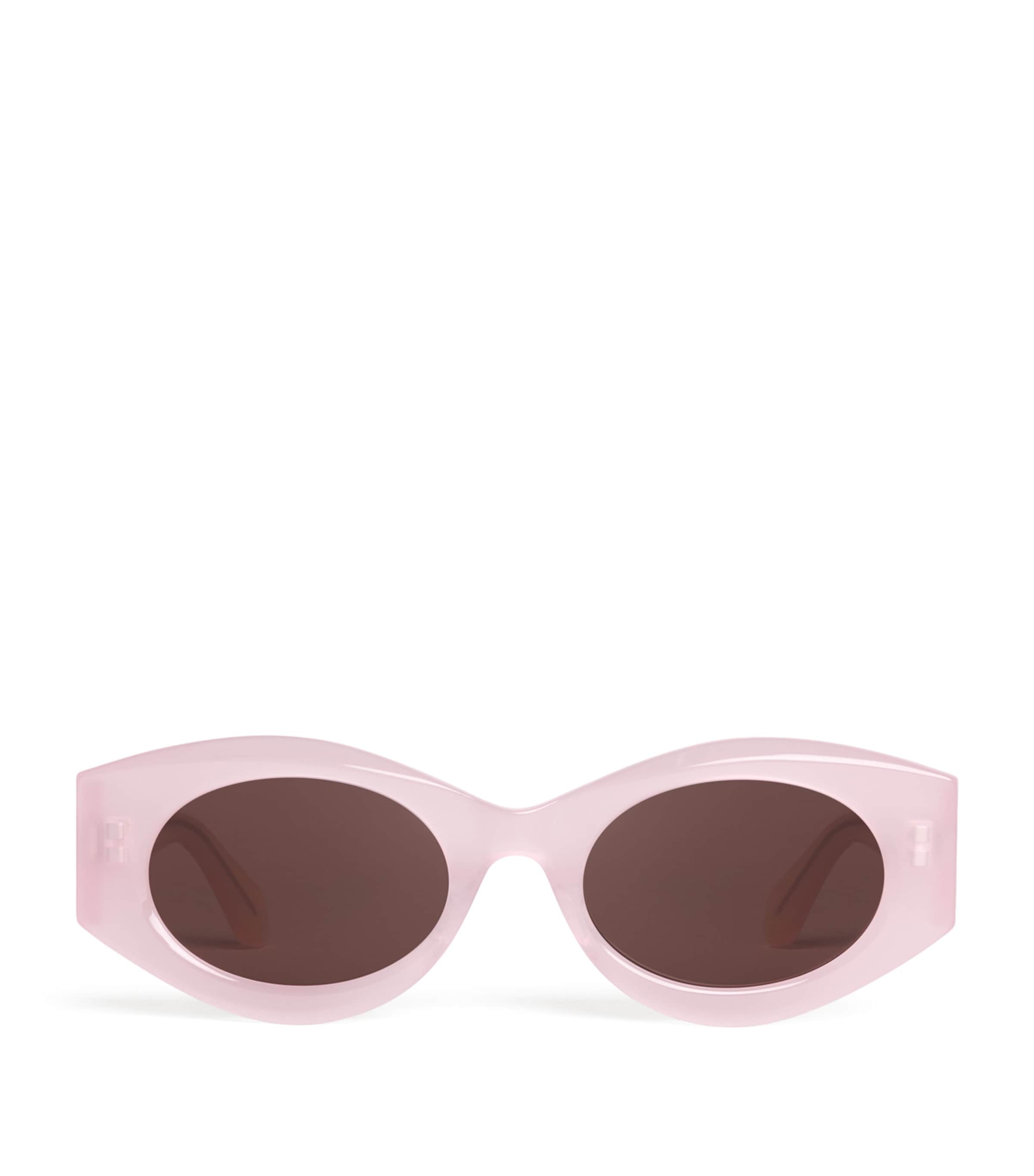 Alaïa Acetate Oval Sunglasses Rose/marron Image 1