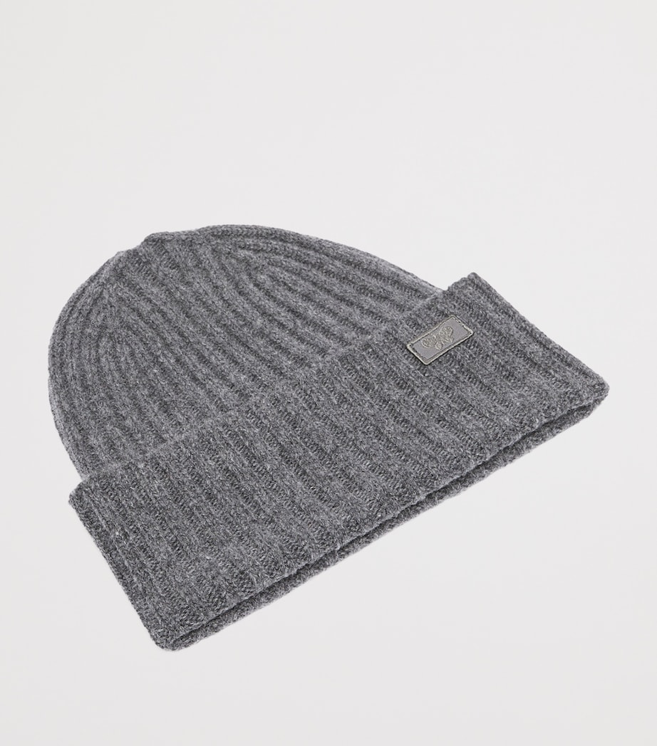 Weekend Max Mara Virgin Wool Logo Beanie Dark Grey Image 2