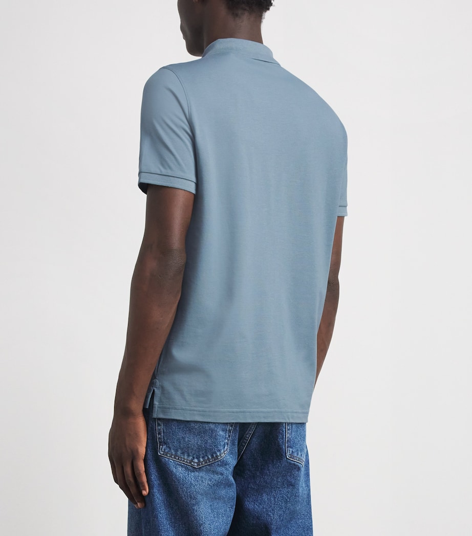 Falke Mens Pima Cotton Piqué Polo Shirt Monument Image 5