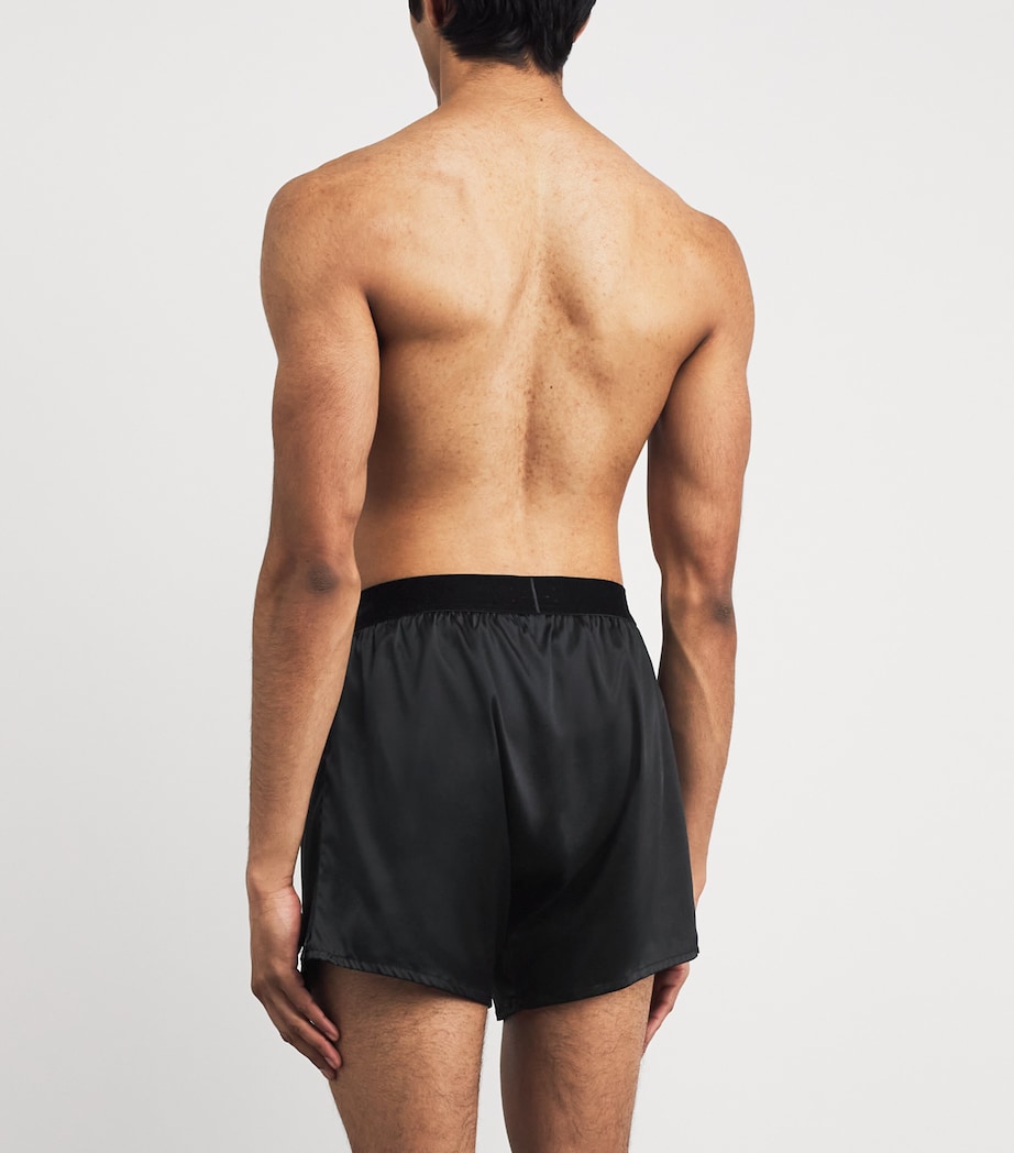 TOM FORD Mens Stretch-Silk Boxer Shorts Black Image 3
