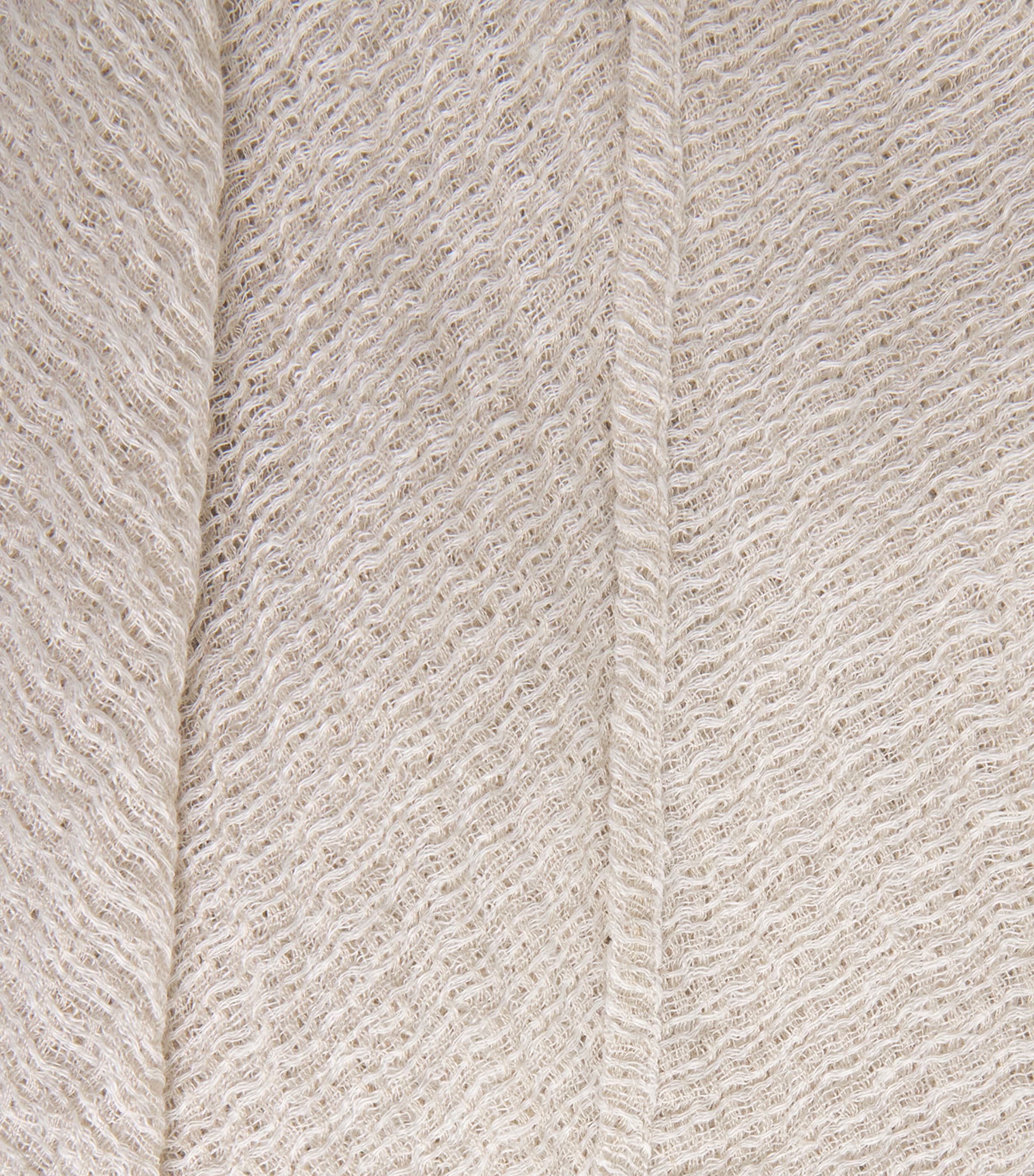 Eskandar Womens Linen-Blend Longline Cardigan Natural Image 6