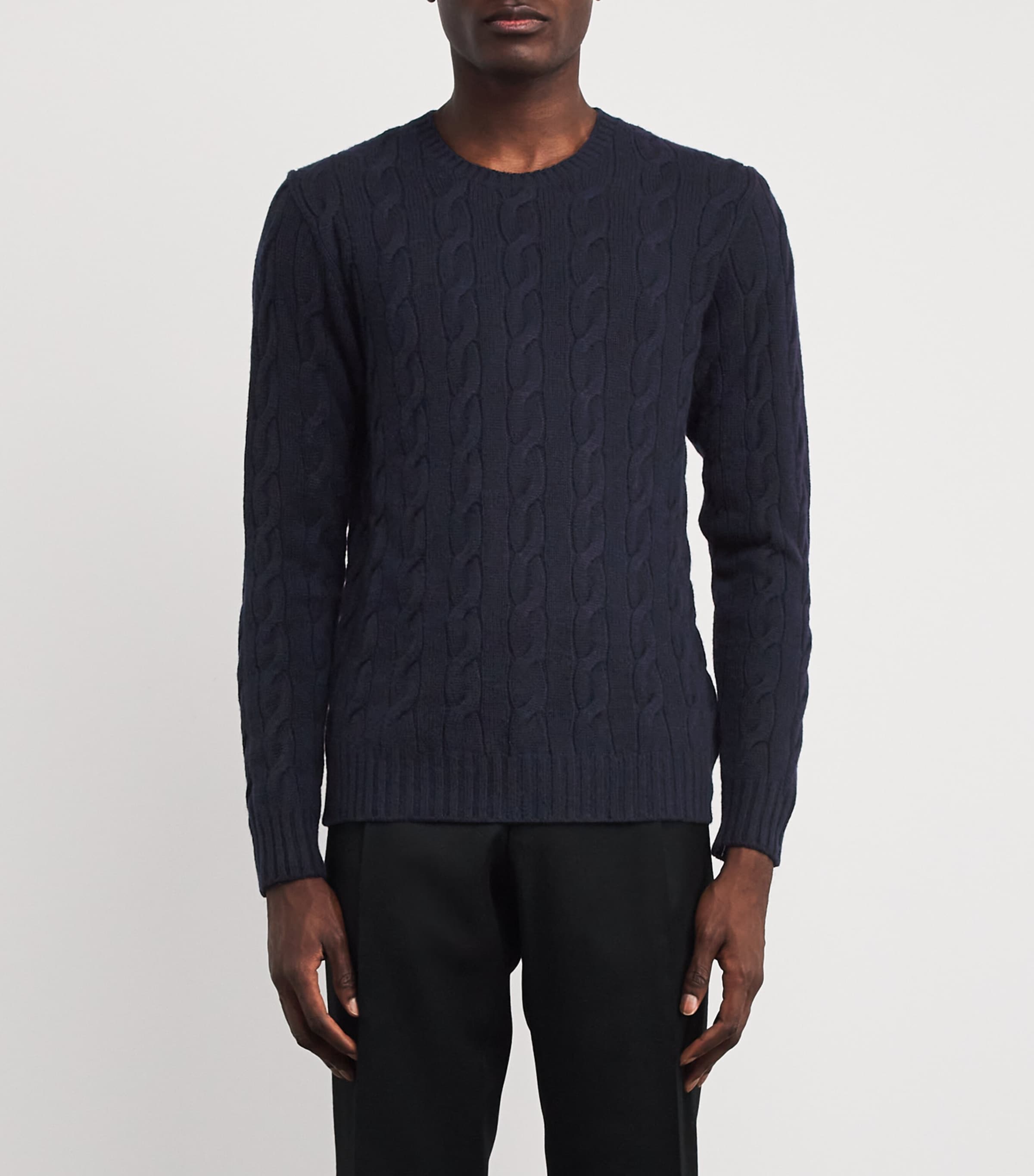 Ralph Lauren Purple Label Mens Cashmere Cable-Knit Sweater Clschrmnnv/ Image 3