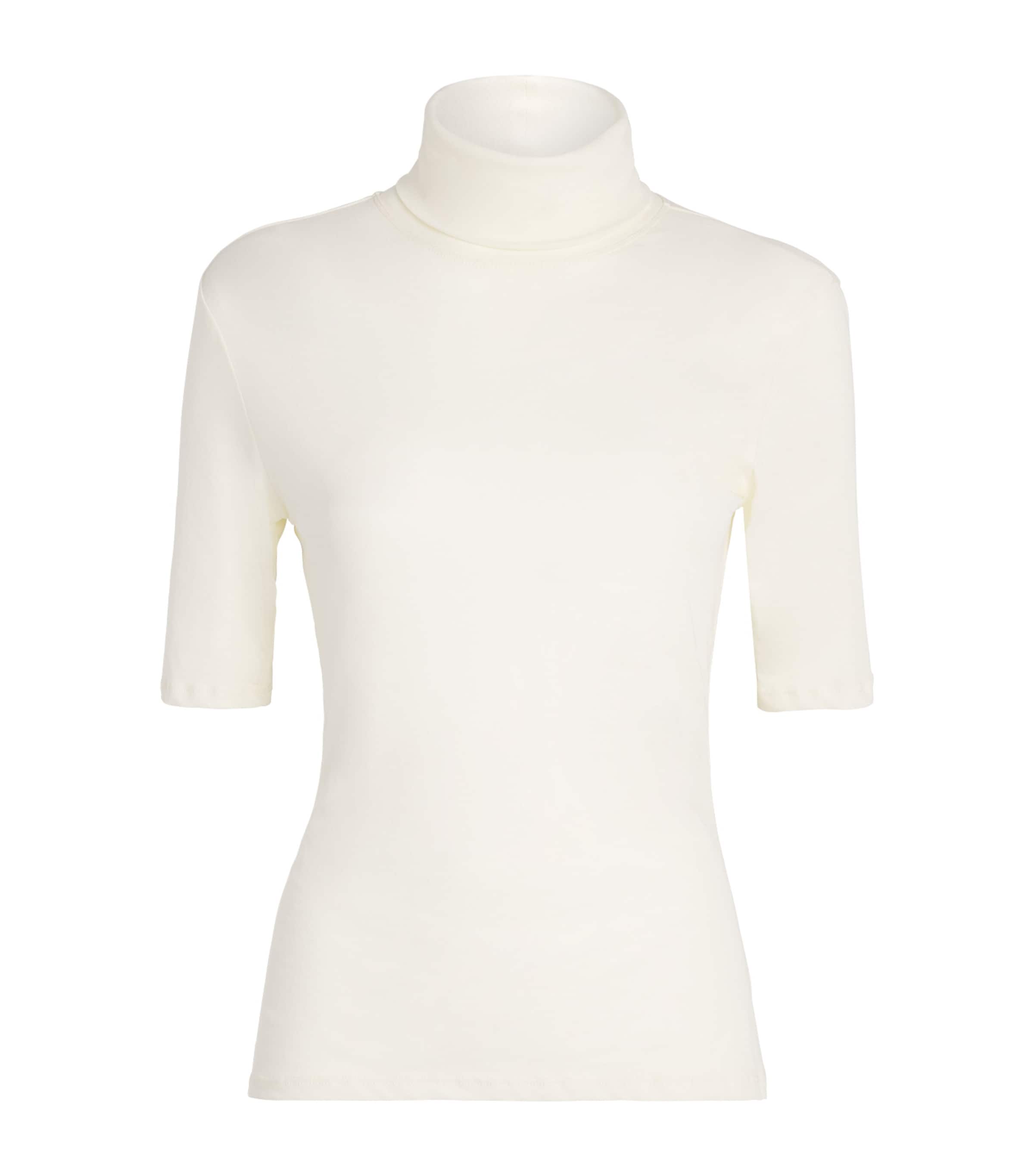 CAMILLA AND MARC Womens Cotton Jersey Dakota Rollneck Top Mcrm Cream Image 1