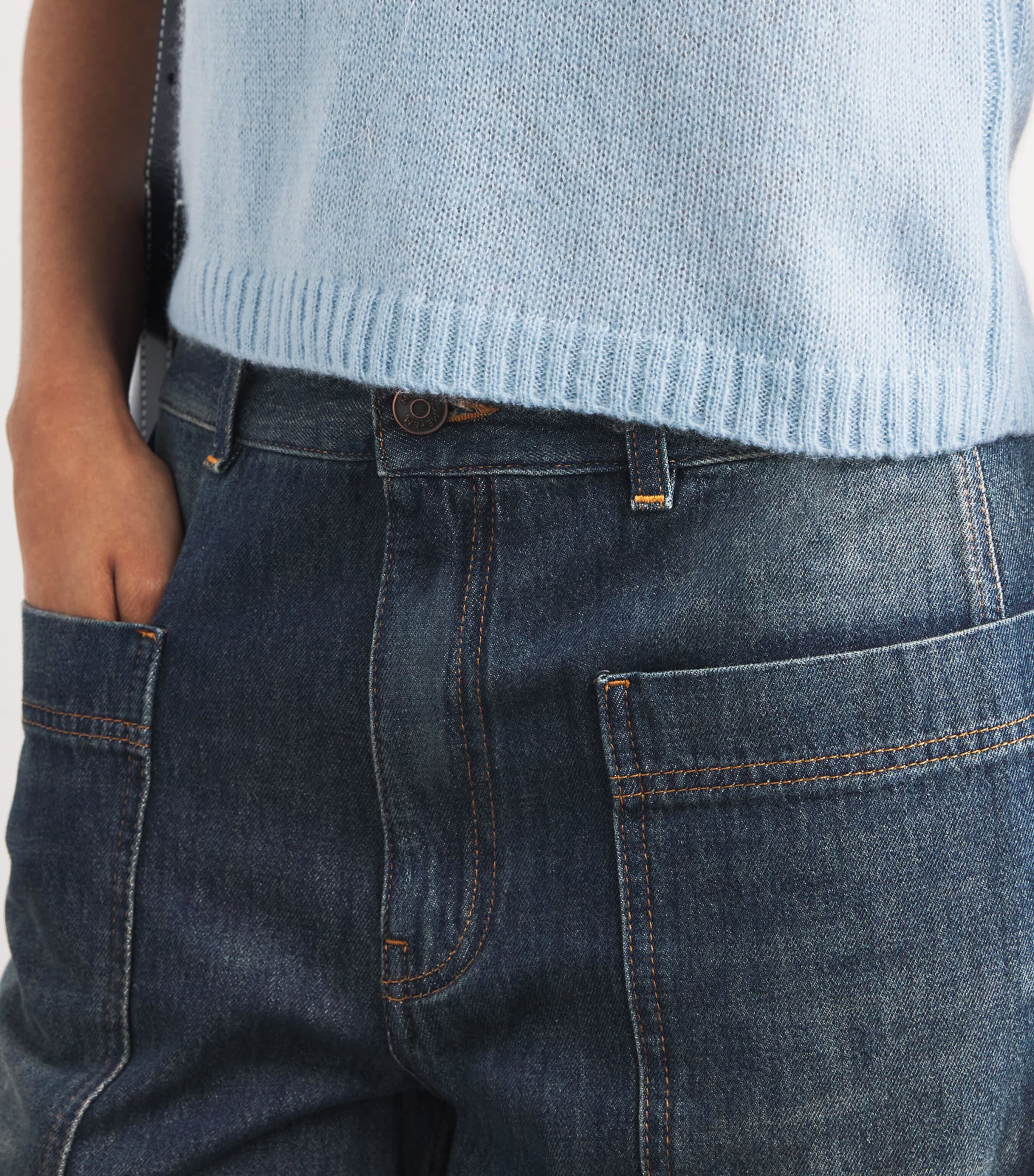 Patch Pocket Relaxed Jeans AUTHENTIC BLUE WASH Image 6