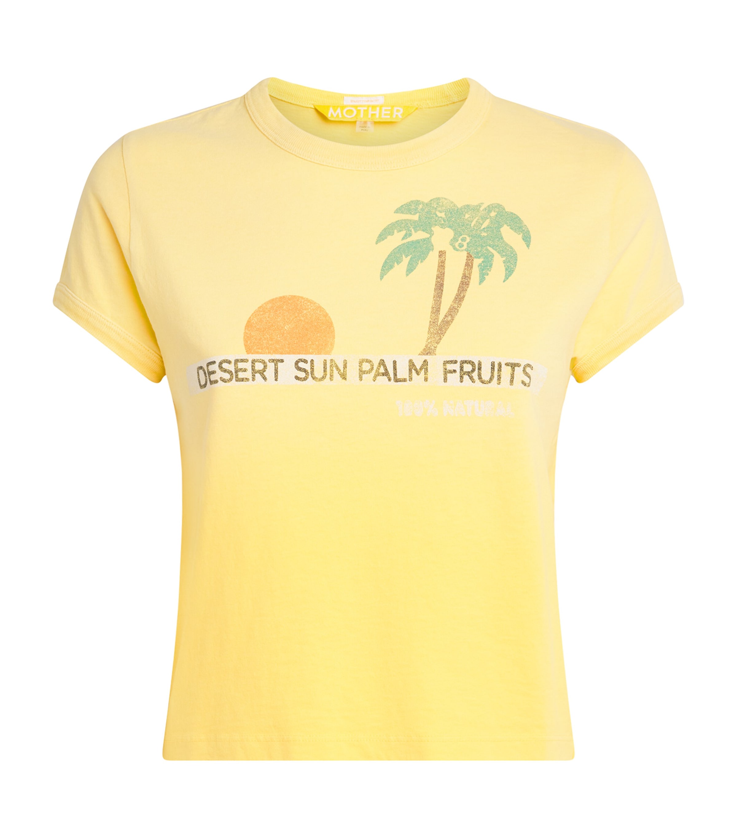 MOTHER Womens Itty Bitty Ringer T-Shirt Desert Sun Palm Image 1