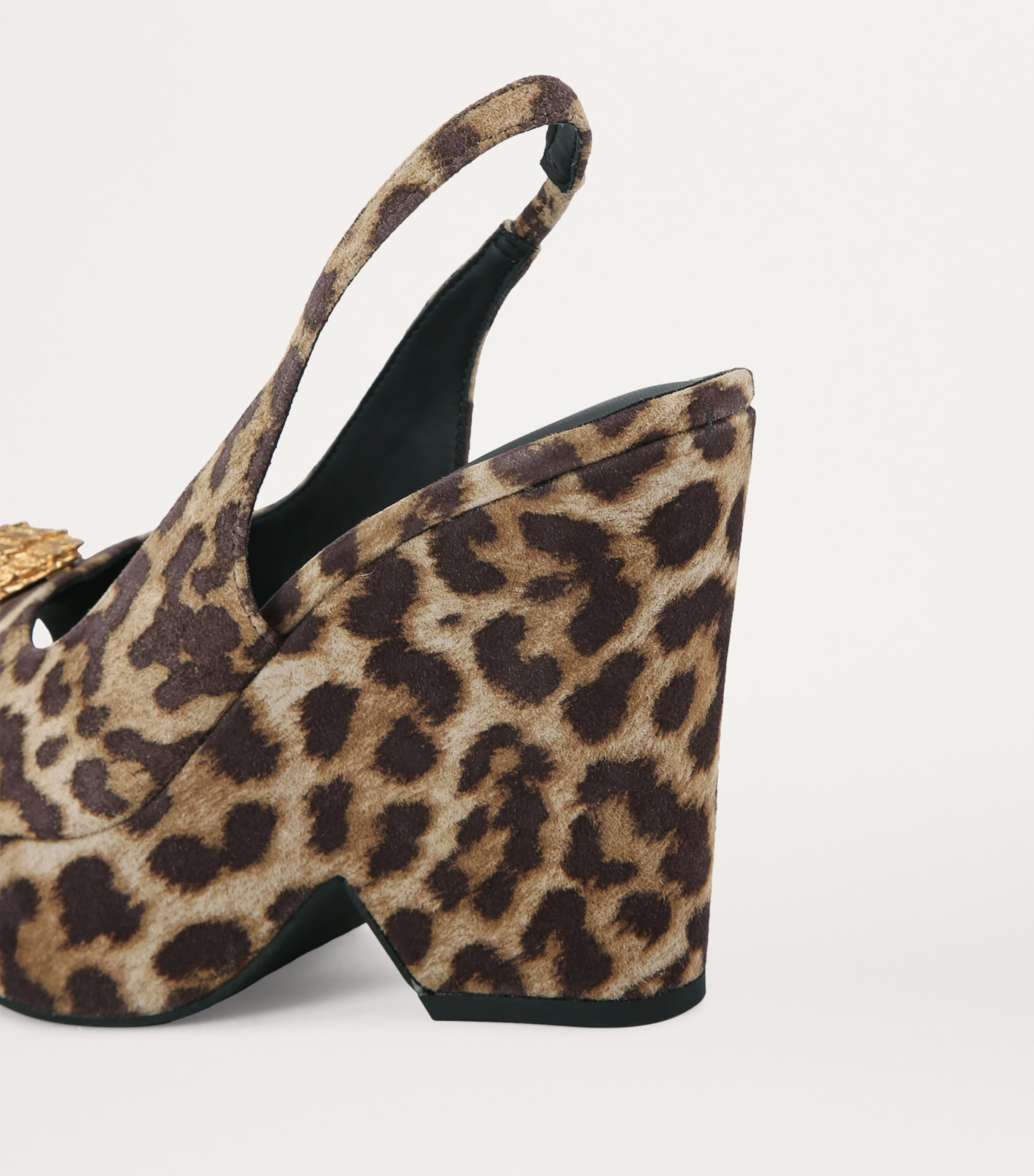 Kurt Geiger London Leopard Print Belgravia Slingback Platform Heels Brown/oth Image 2