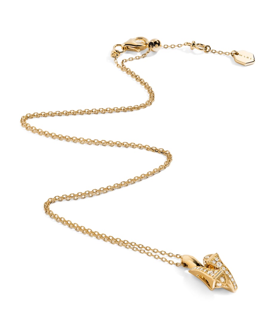 Yellow Gold and Diamond Cleo Huggie Pendant Necklace YELLOW GOLD Image 1
