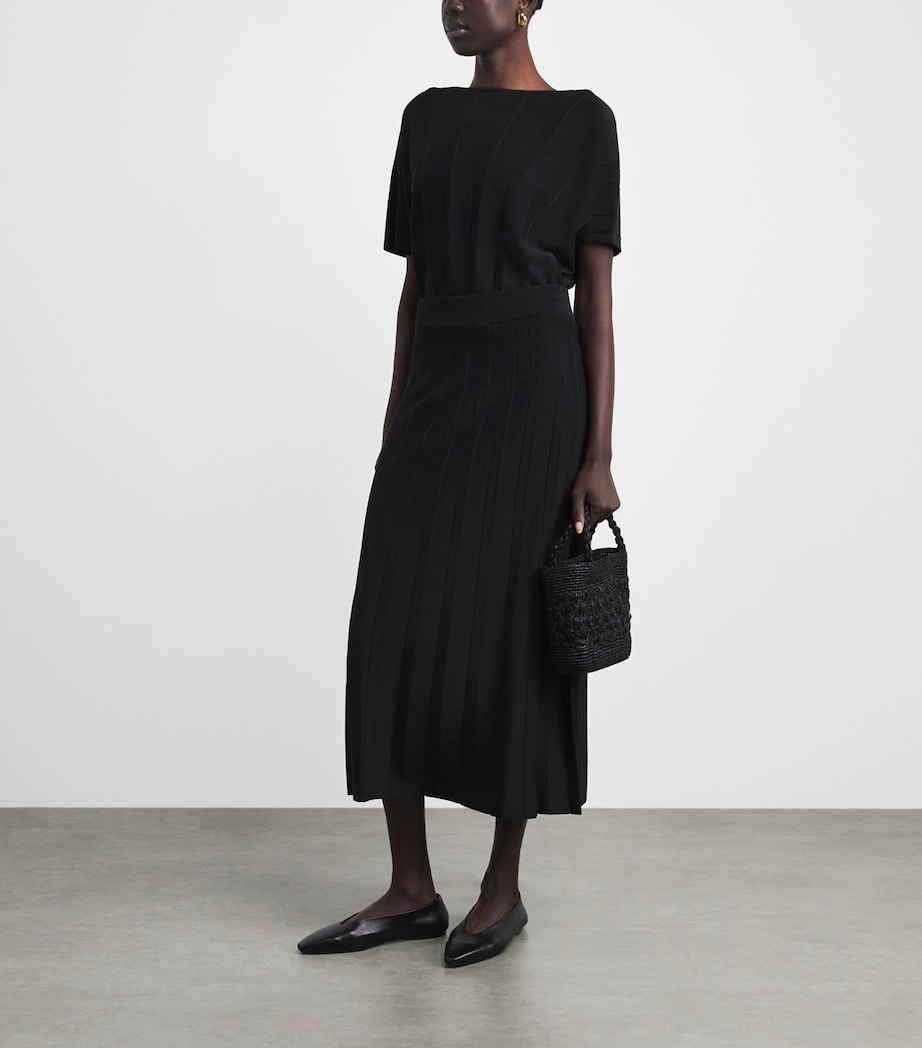 Falke Womens Plissé Midi Skirt Black Image 2