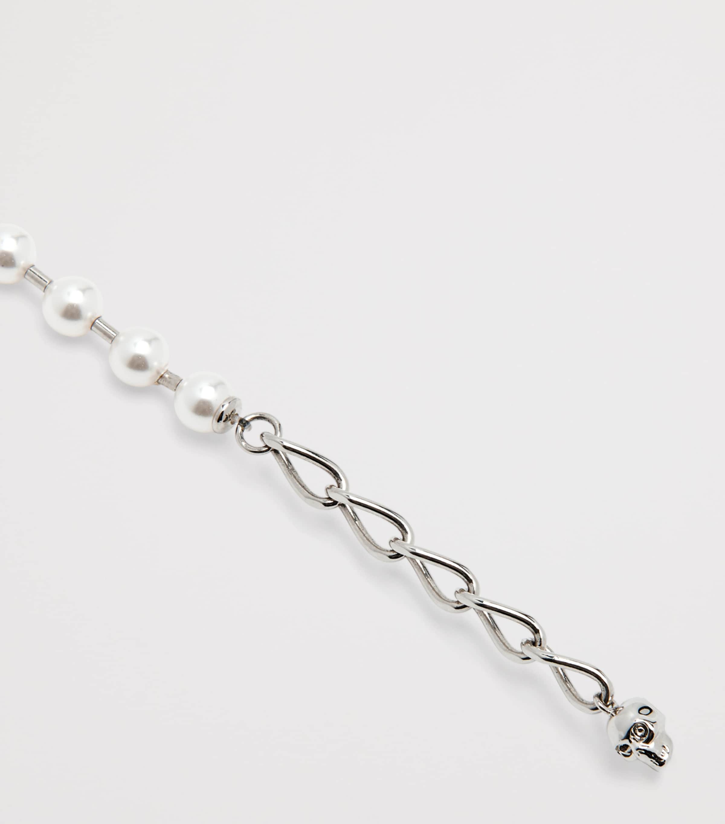 Faux Pearl and Skull Necklace 1026 Image 3