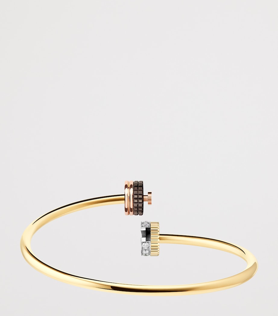 Large Mixed Gold and Diamond Quatre Classique Bracelet YELLOW GOLD Image 3