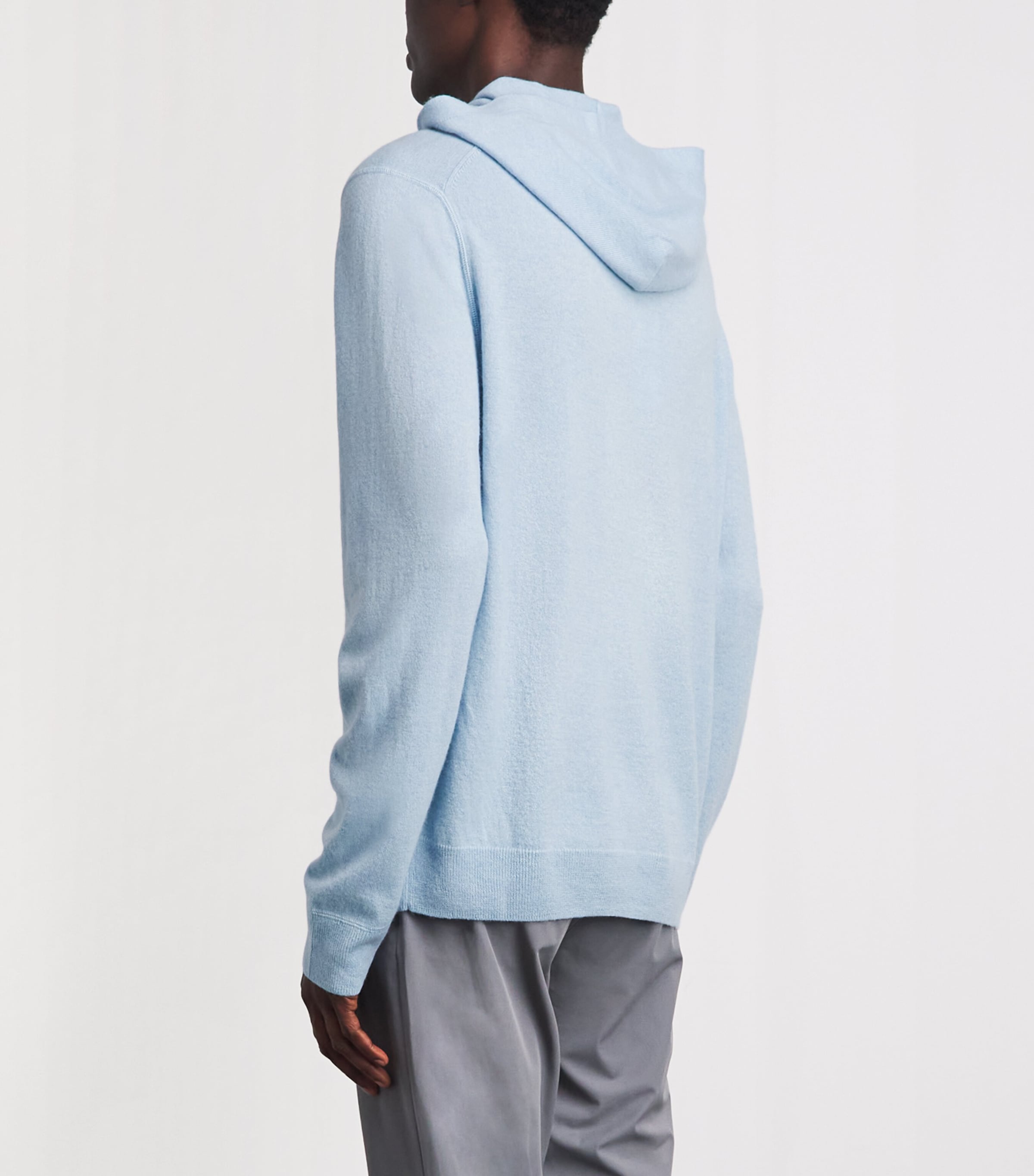 RLX Ralph Lauren Mens Cashmere Hoodie Office Blue Heather Image 5