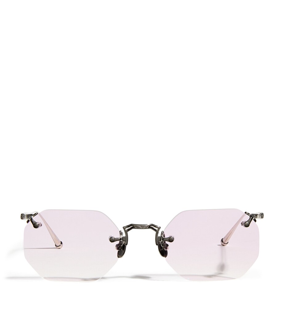 Octagonal Rimless Sunglasses M3104-B WHITE Image 1