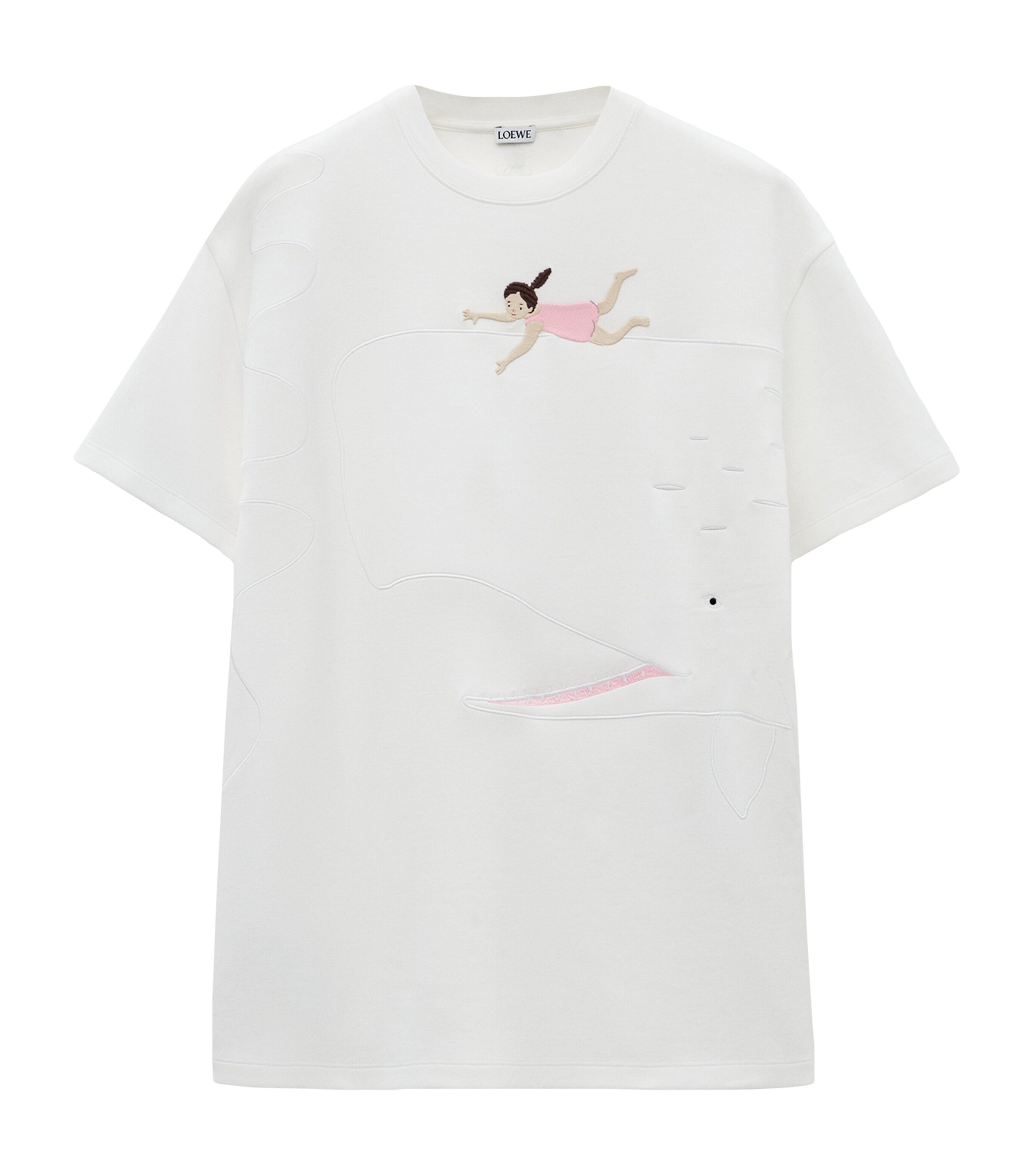 LOEWE White x Suna Fujita Embroidered T-Shirt | Harrods SG