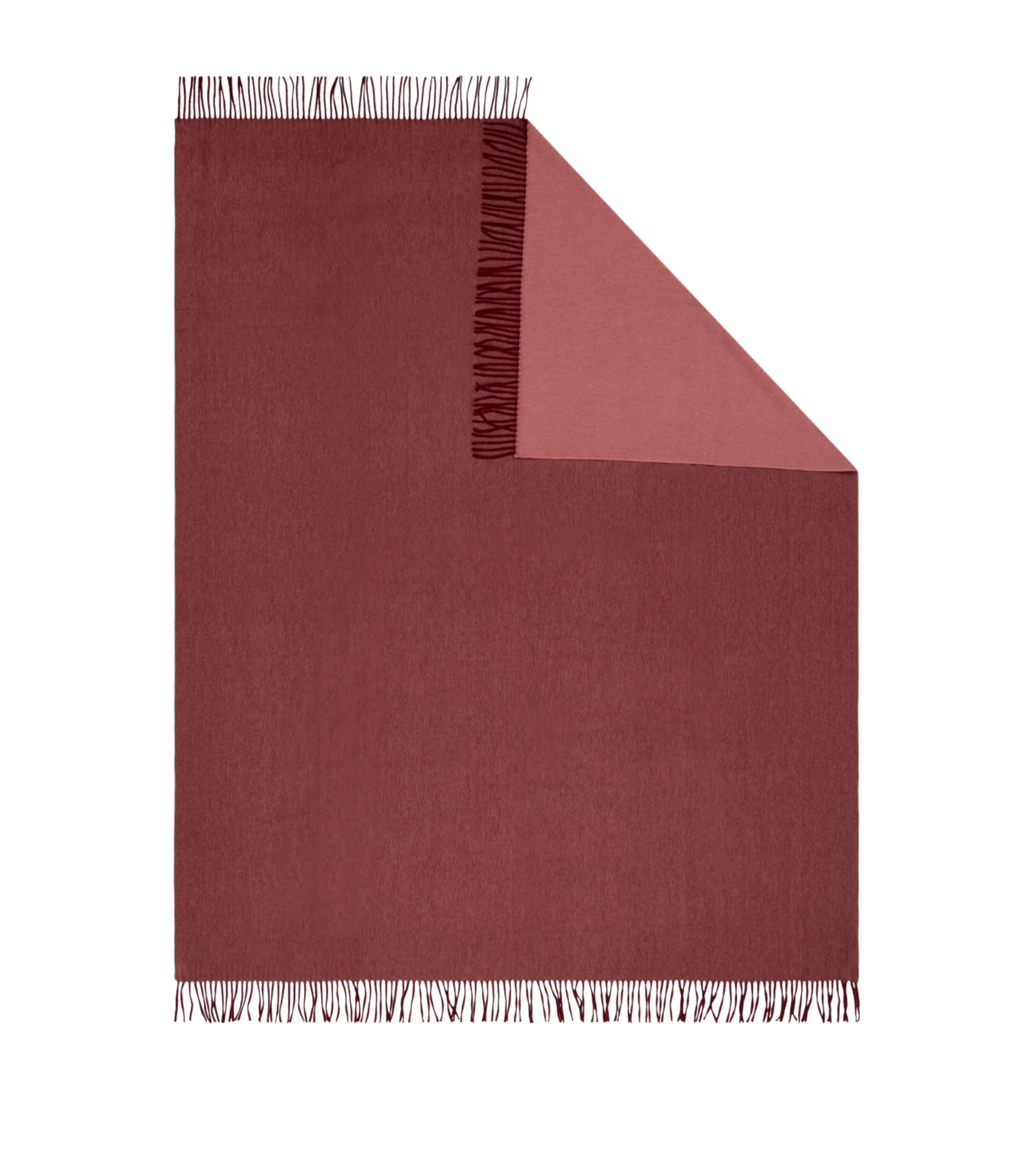 Begg x Co Cashmere Arran Reversible Throw (147cm x 183cm) Wine Sandrose Image 3