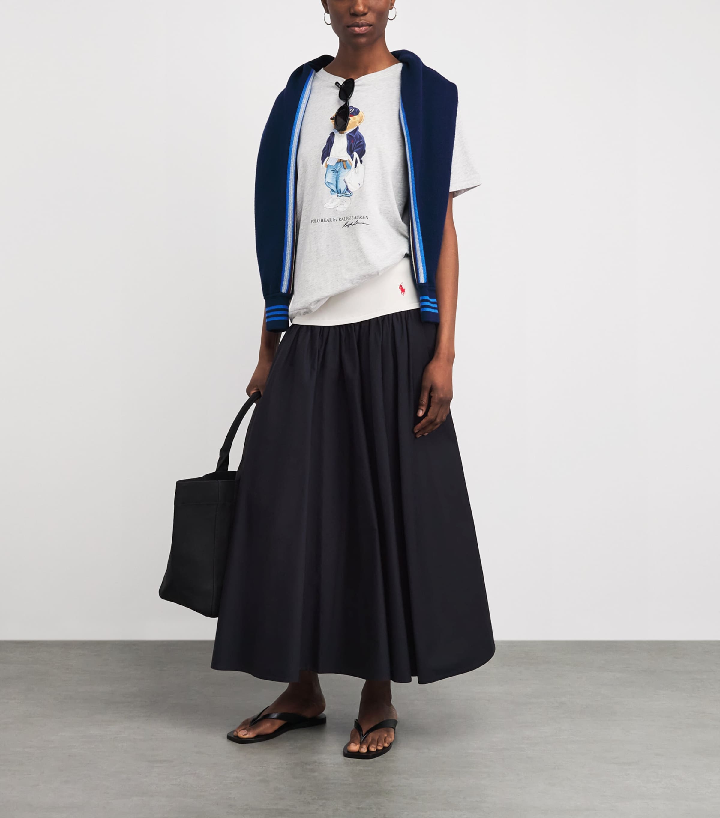 Polo Ralph Lauren Womens A-Line Maxi Skirt Atlantic Image 2
