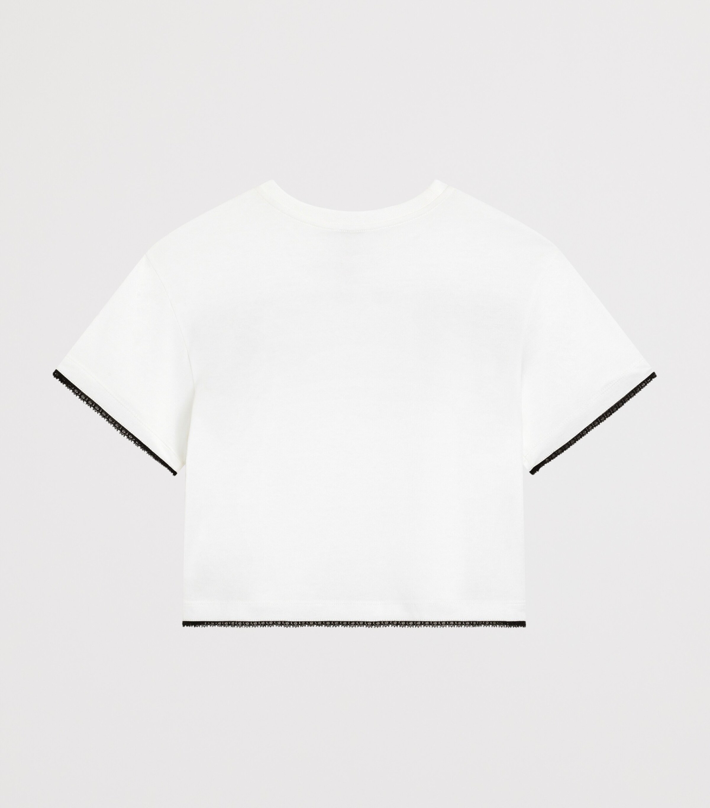Dolce&Gabbana Kids Cotton Lace T-Shirt (8-12+ Years) White Image 2
