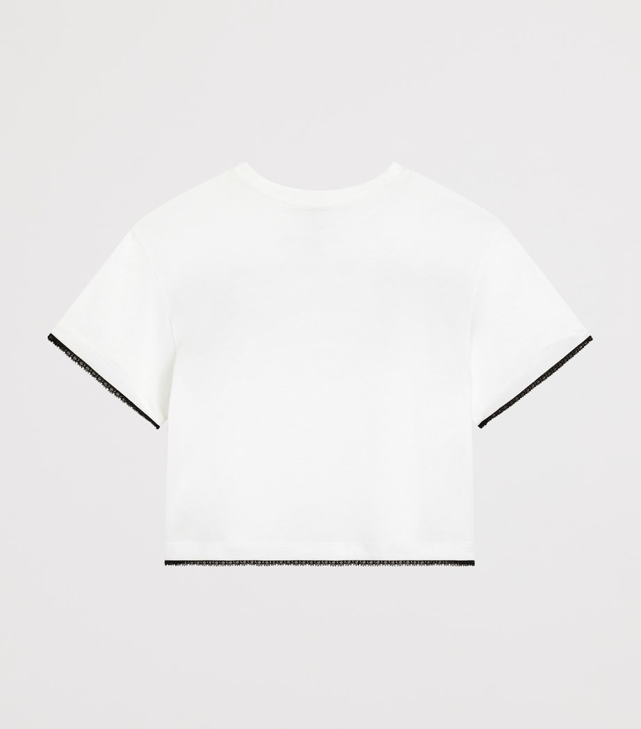 Dolce&Gabbana Kids Cotton Lace T-Shirt (8-12+ Years) White Image 2