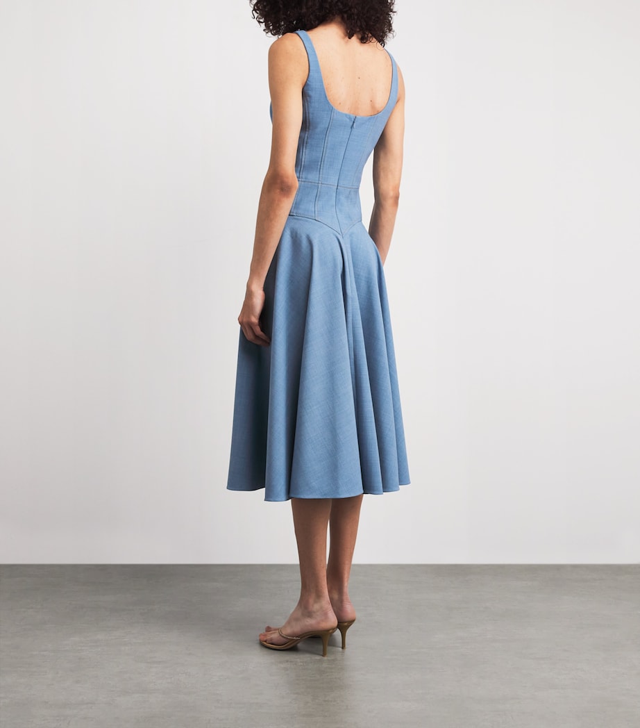 Emilia Wickstead Blue Chambray Harmony Midi Dress | Harrods UK Emilia Wickstead Blue Chambray Harmony Midi Dress | Harrods UK